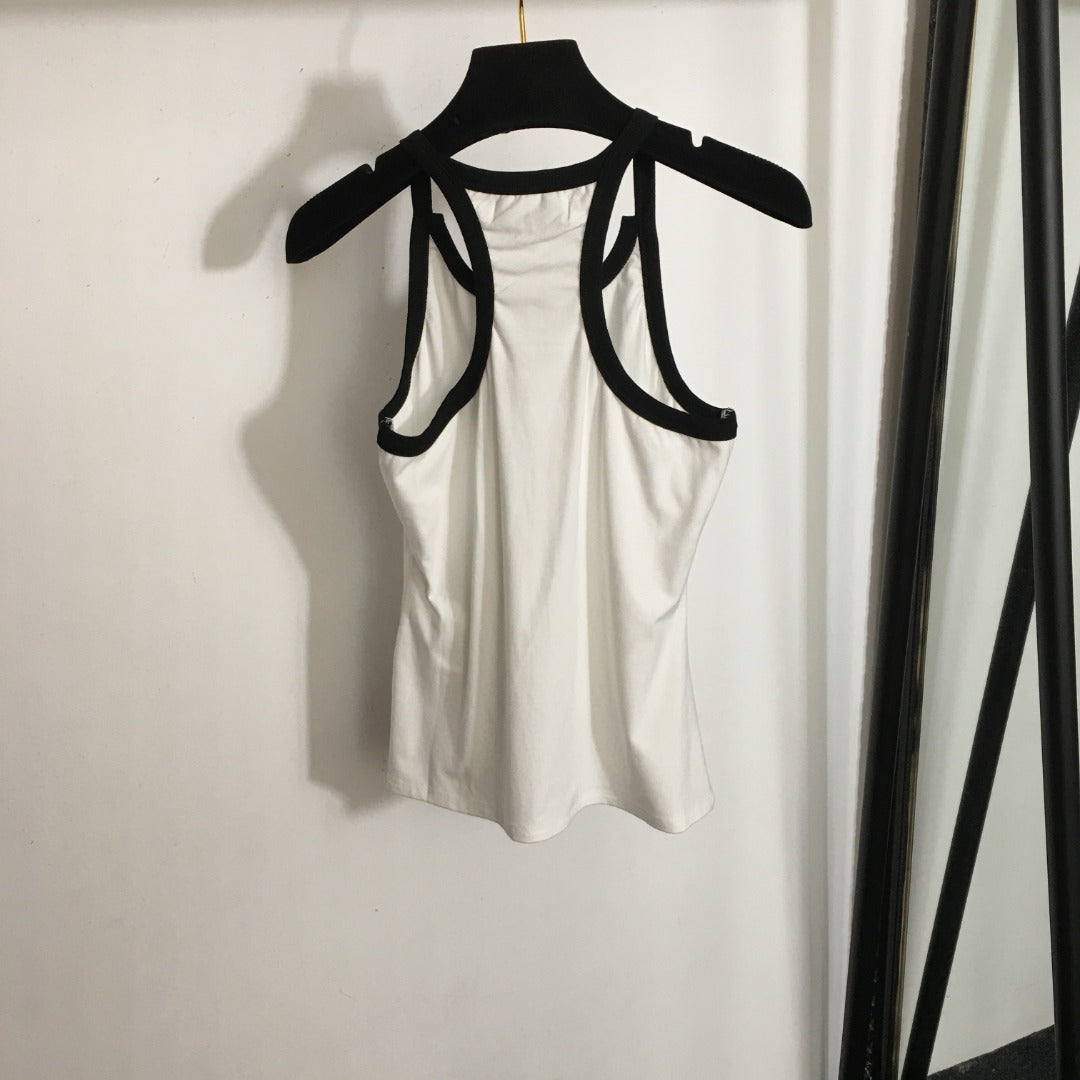 25 Summer new logo offset printing contrasting color bottoming vest