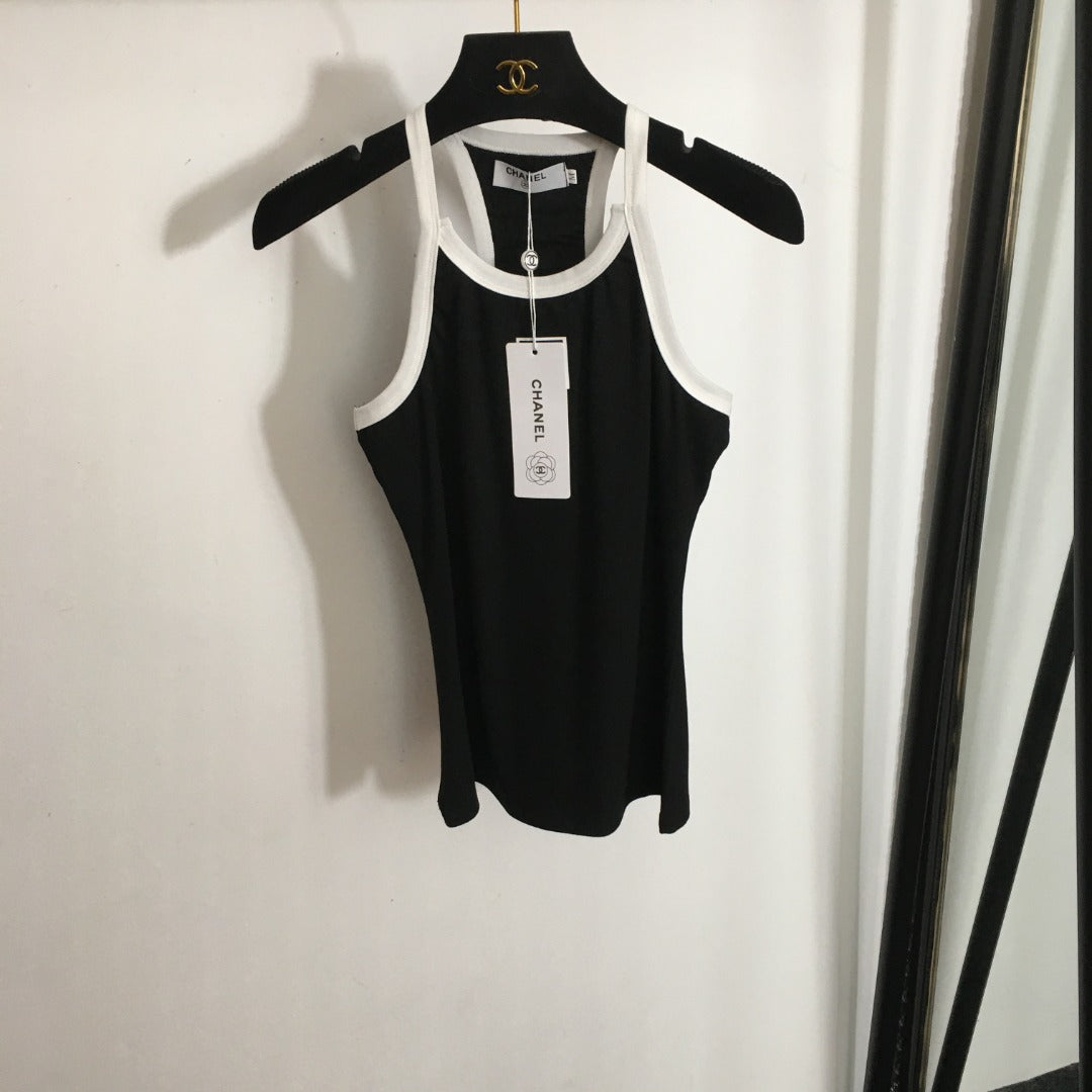 25 Summer new logo offset printing contrasting color bottoming vest