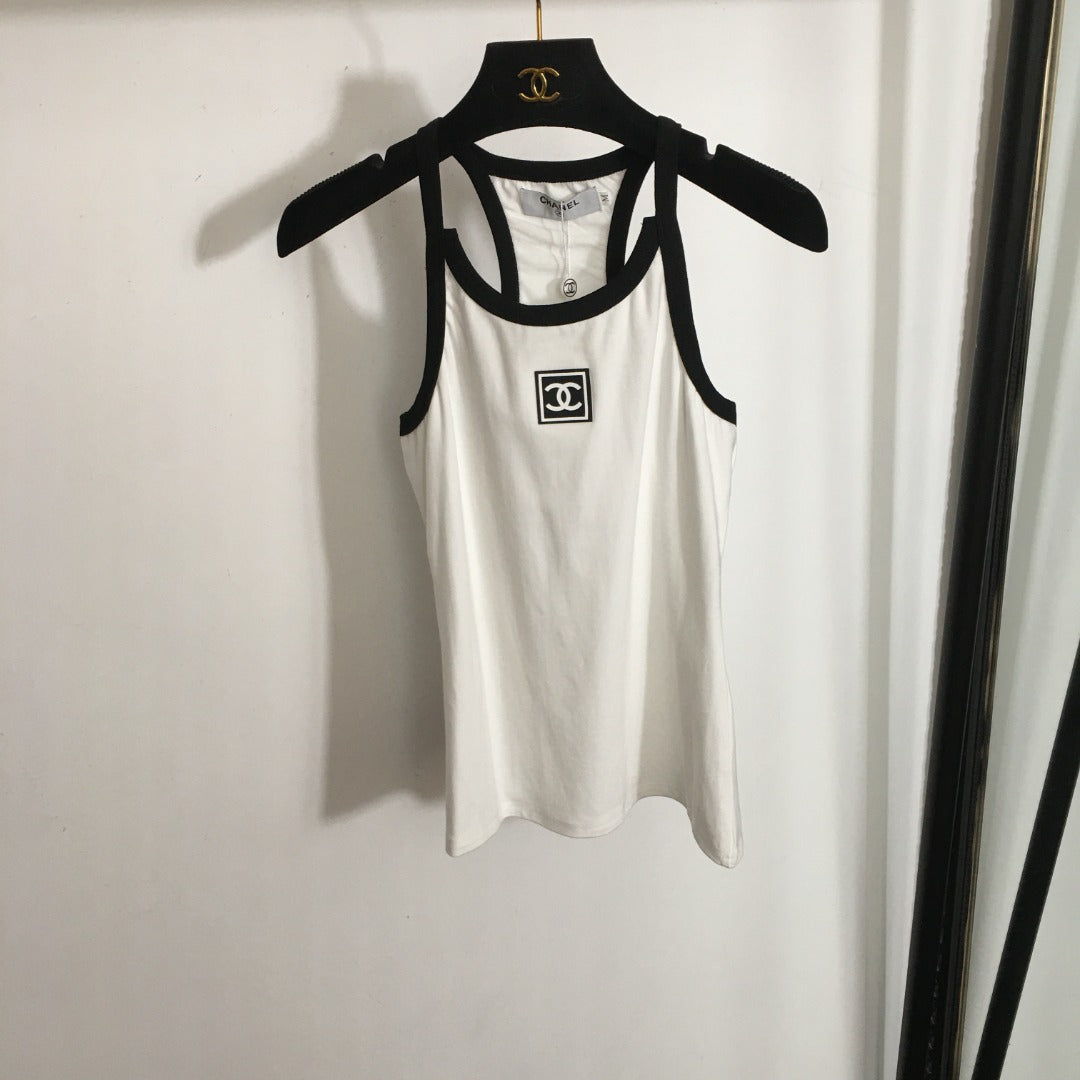 25 Summer new logo offset printing contrasting color bottoming vest