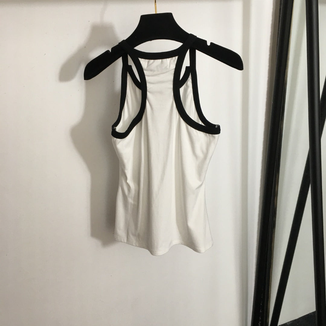 25 Summer new logo offset printing contrasting color bottoming vest