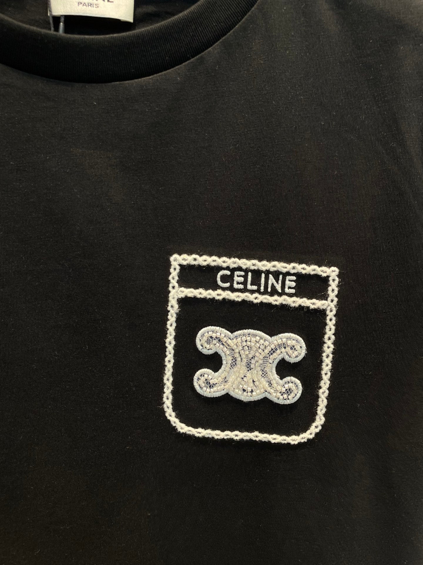 25 Summer new long-sleeved diamond simple letter logo round neck T-shirt