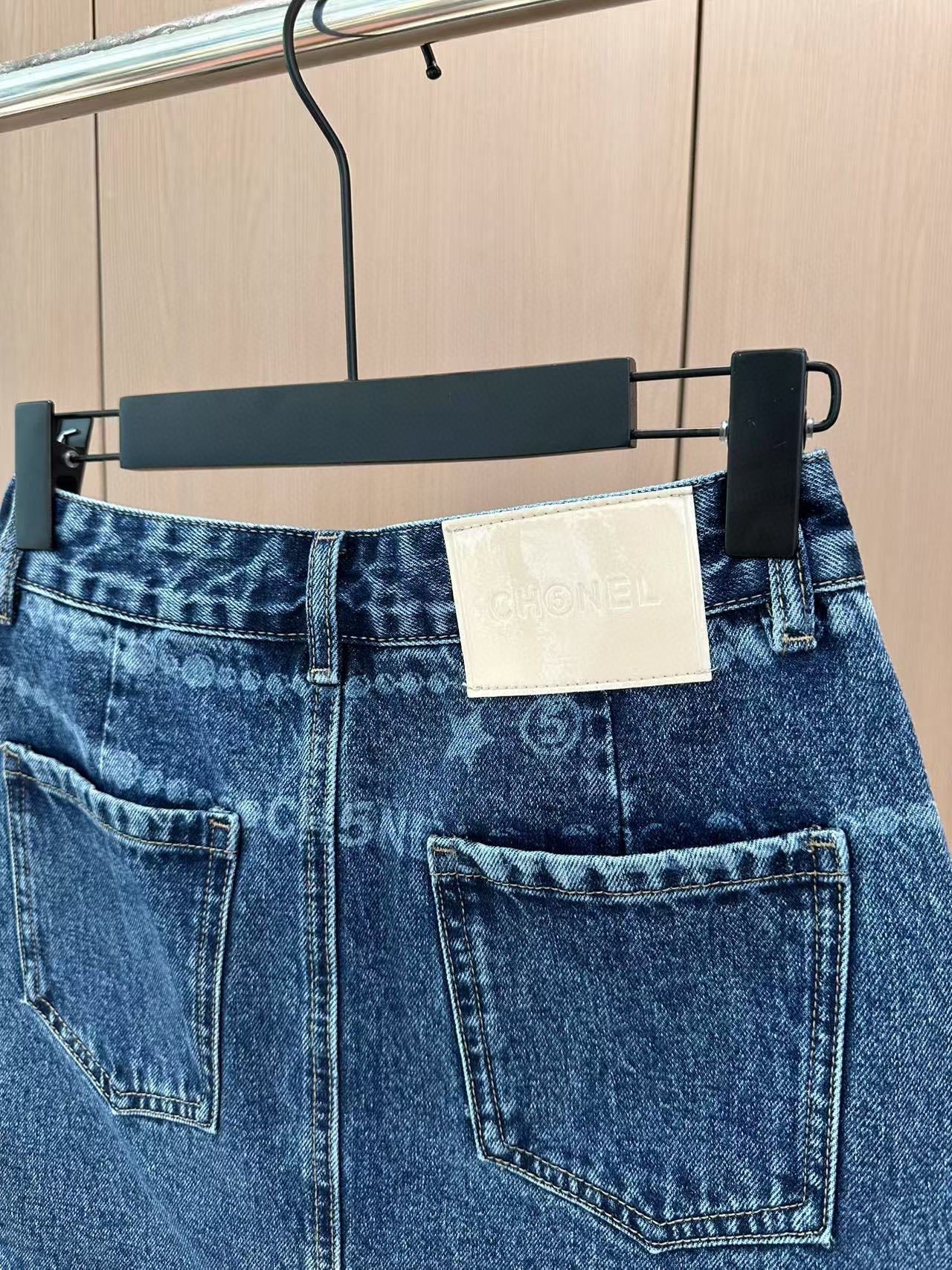 C 25 Printed Denim Half Skirt