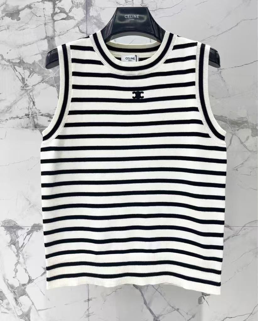 25 Striped embroidered vest