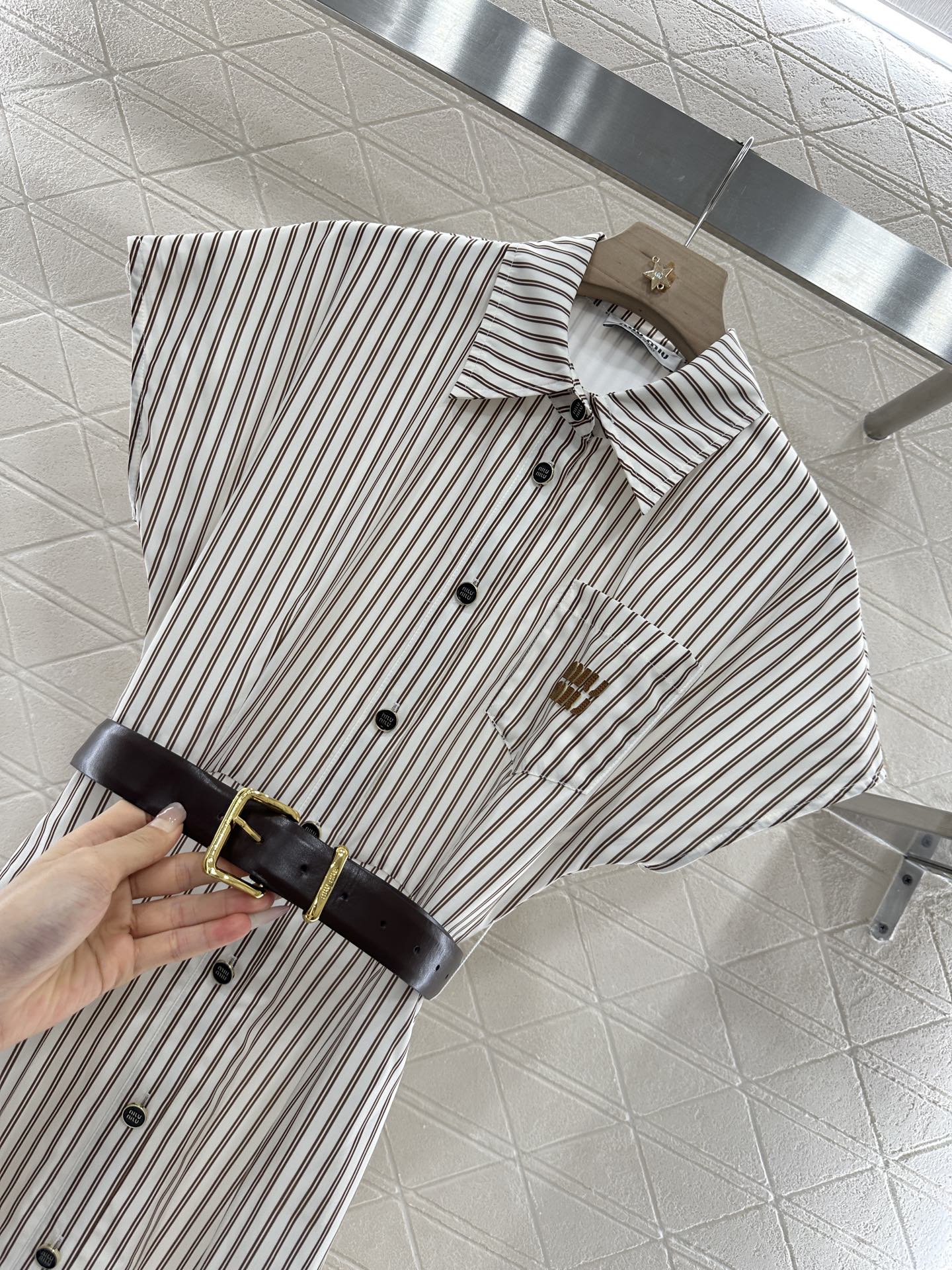 2025 Summer New Striped Belt Dress