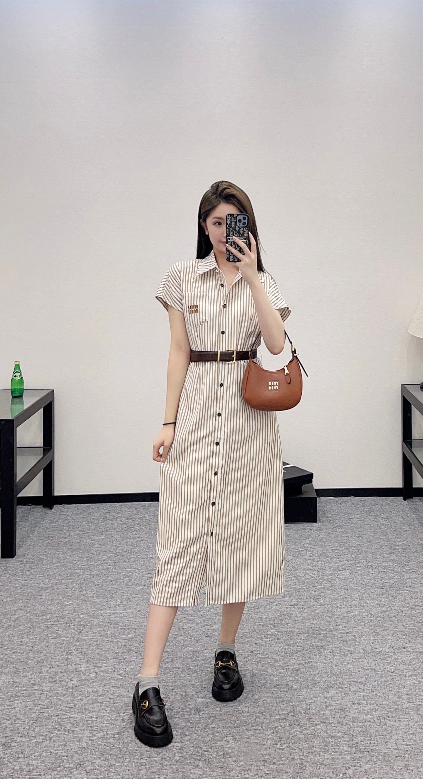 2025 Summer New Striped Belt Dress