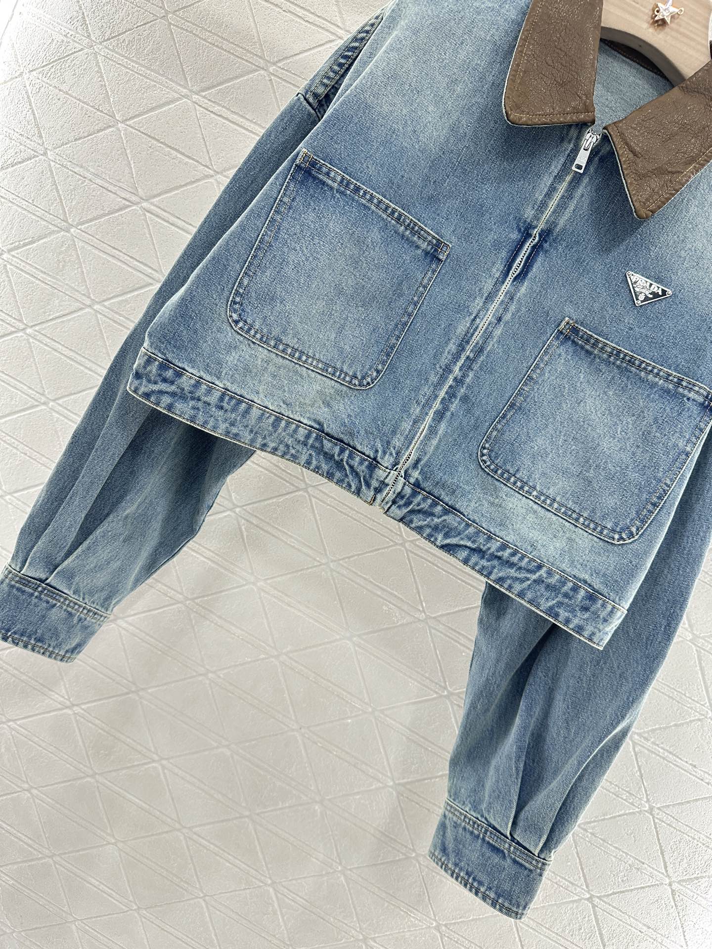 2025 Summer New Leather Denim Jacket