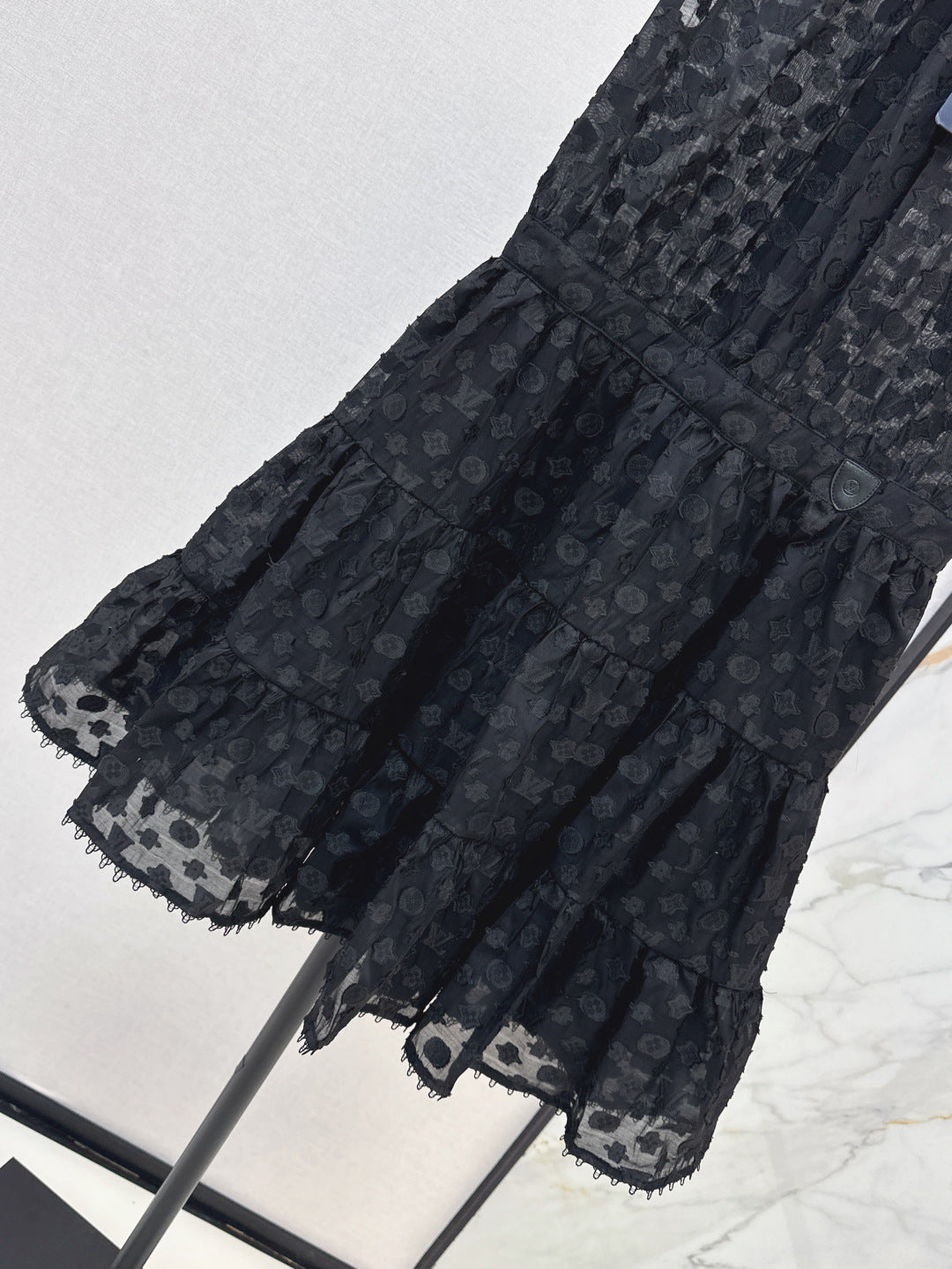 25Ss Spring and Summer New Jacquard Micro-transparent Round Neck Sleeveless Dress