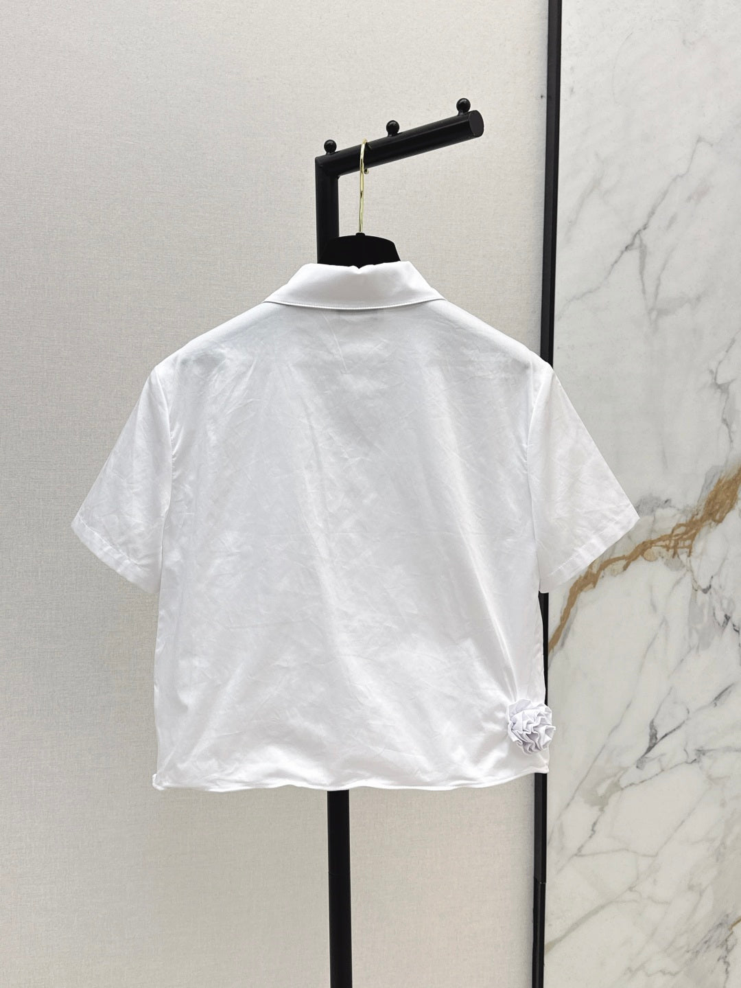 25 Spring and Summer Latest Three-Dimensional Flower Short-Sleeved Shirt