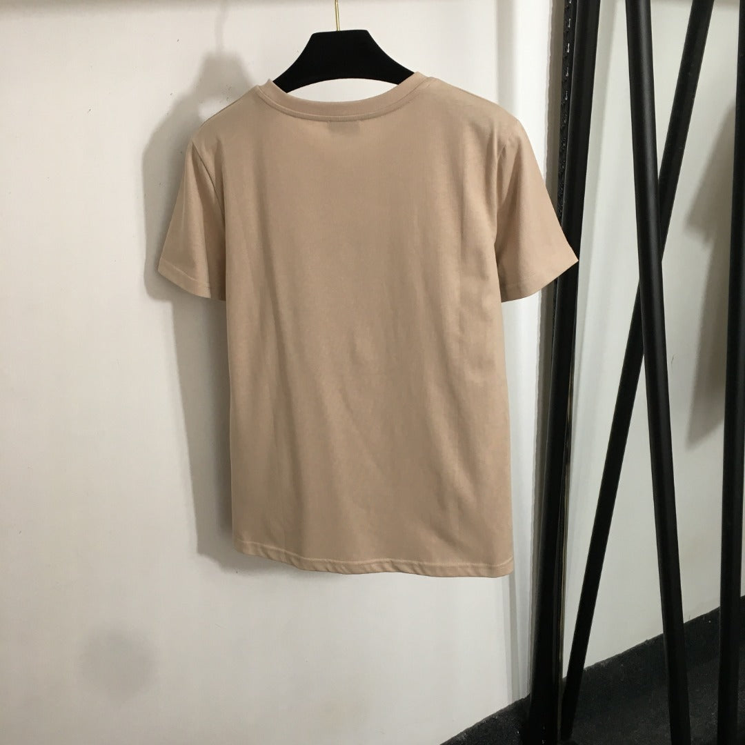 2025 Summer New Logo Letter Patch Casual Short Sleeve T-shirt