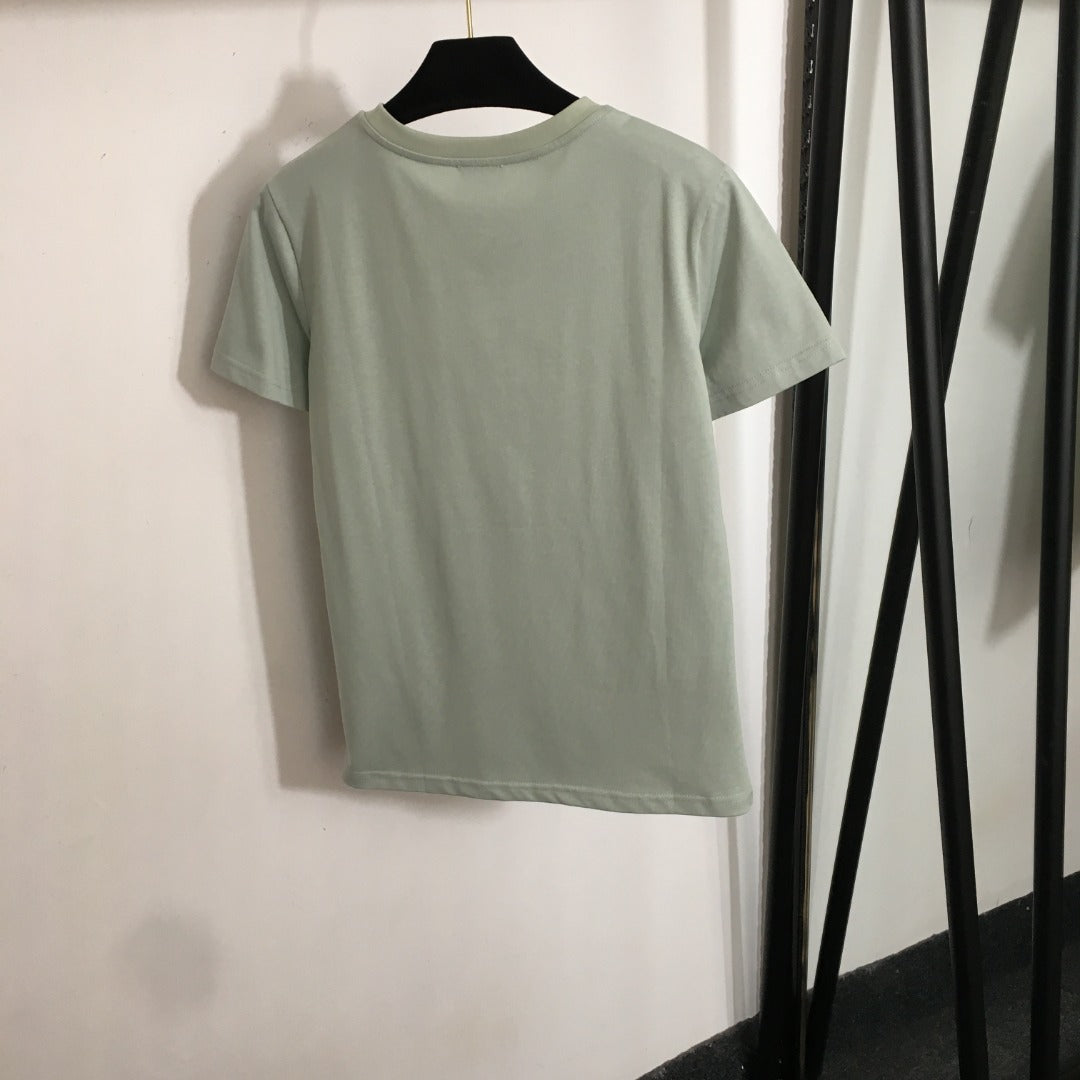 2025 Summer New Logo Letter Patch Casual Short Sleeve T-shirt