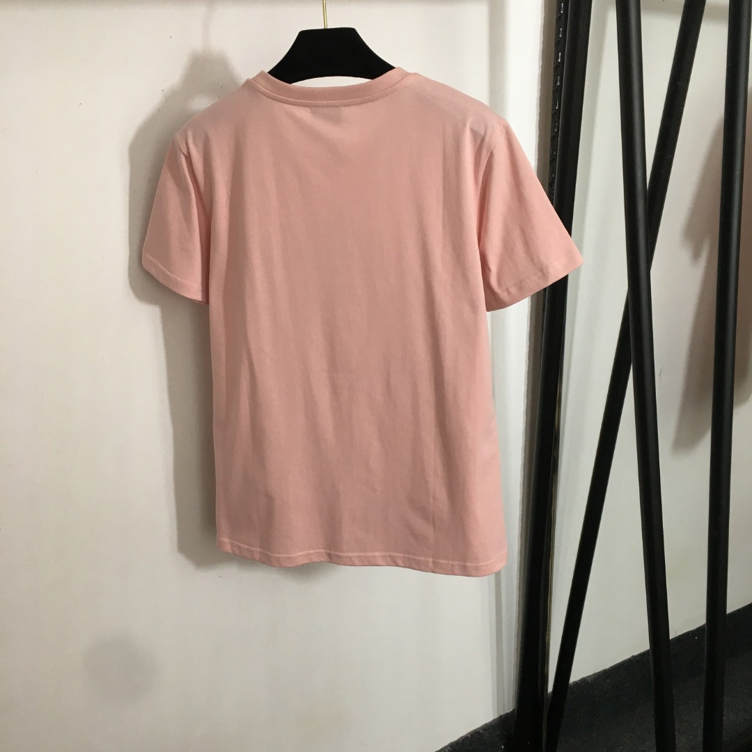 2025 Summer New Logo Letter Patch Casual Short Sleeve T-shirt