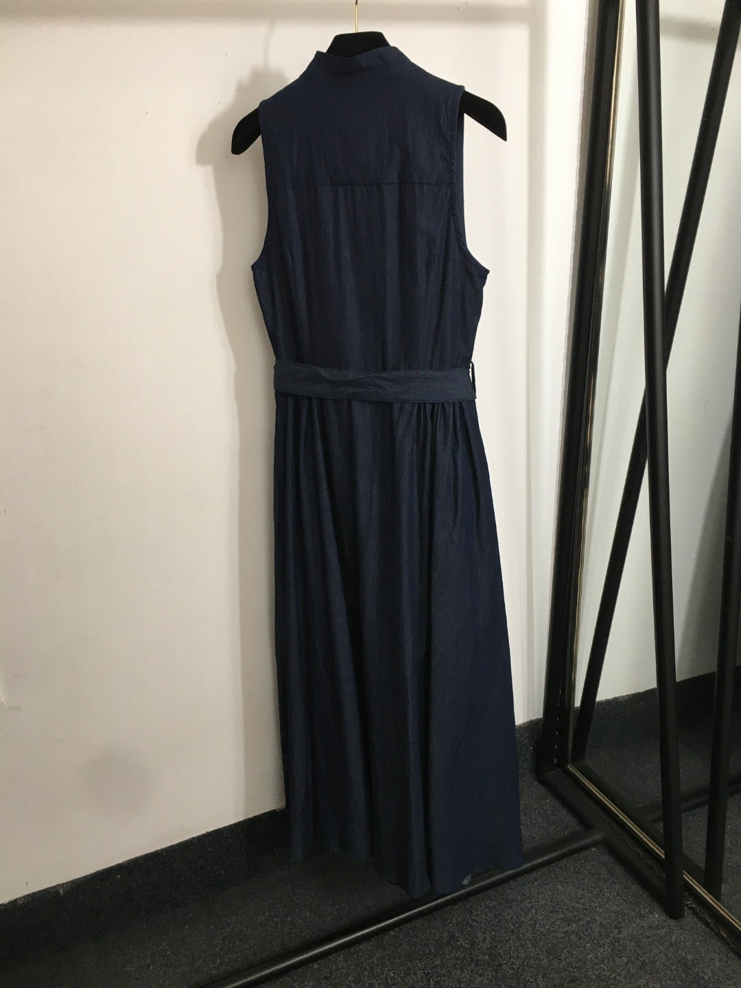 25 Summer new style lace waist stand collar sleeveless vest dress denim skirt