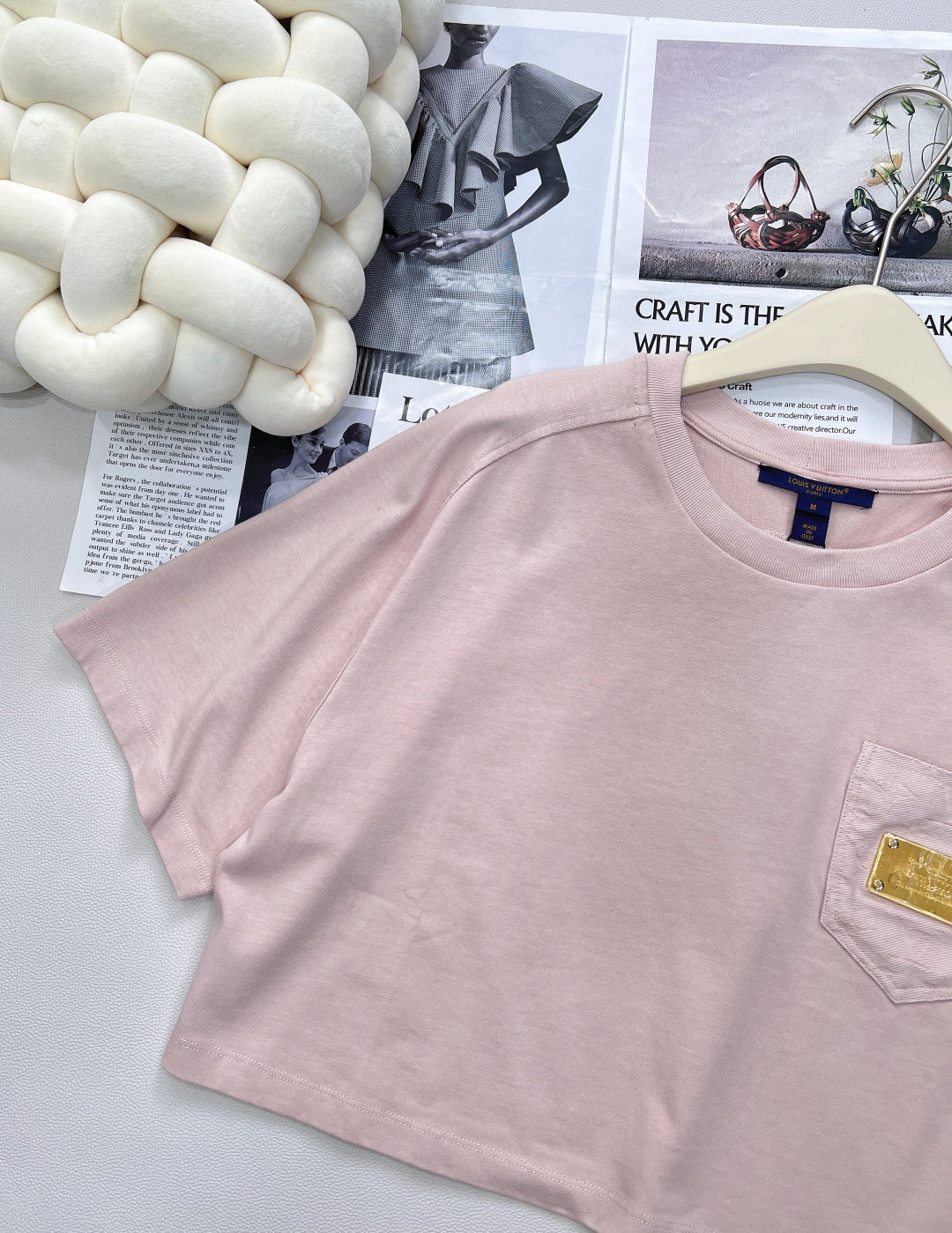 2025 new short pocket metal short-sleeved T-shirt with the same midi skirt