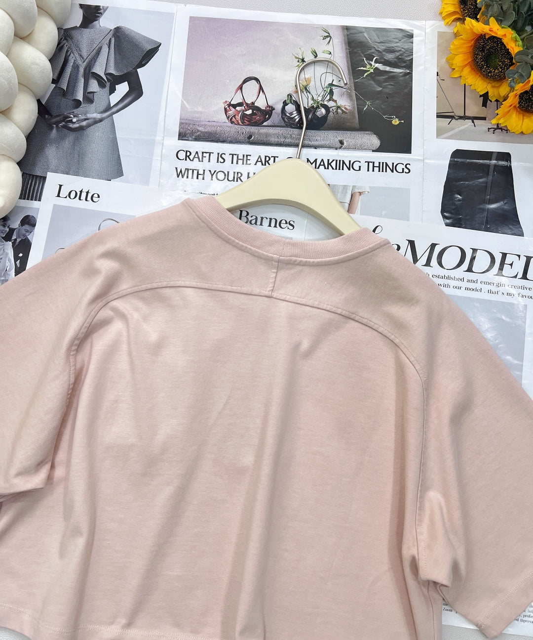 2025 new short pocket metal short-sleeved T-shirt with the same midi skirt