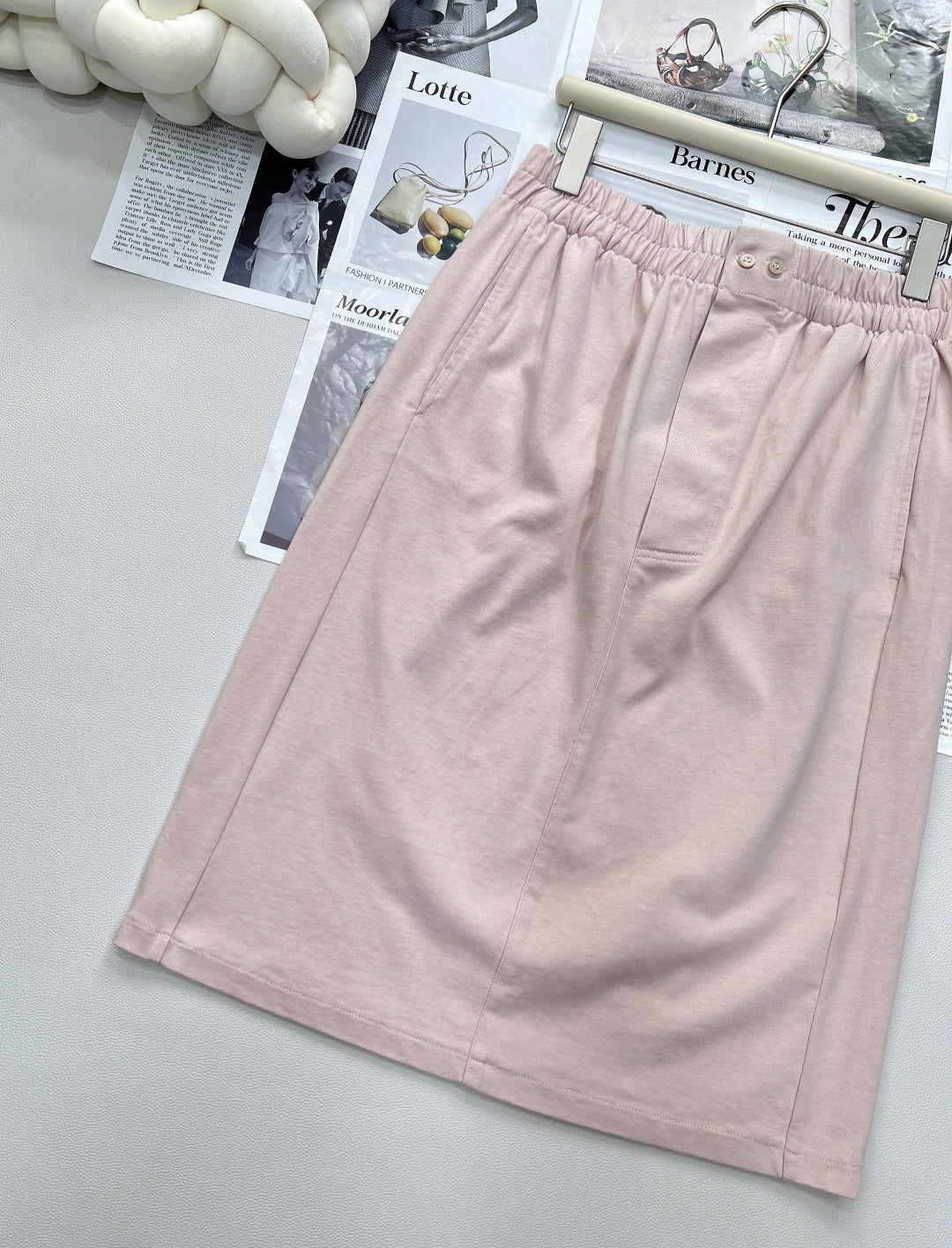 2025 new short pocket metal short-sleeved T-shirt with the same midi skirt