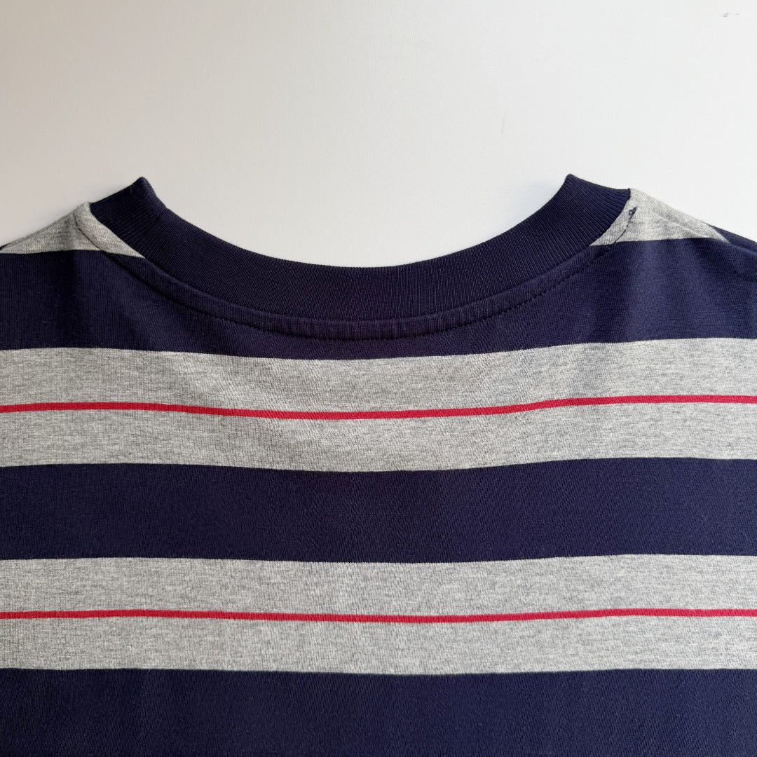 25ss Contrast striped long sleeved shirt