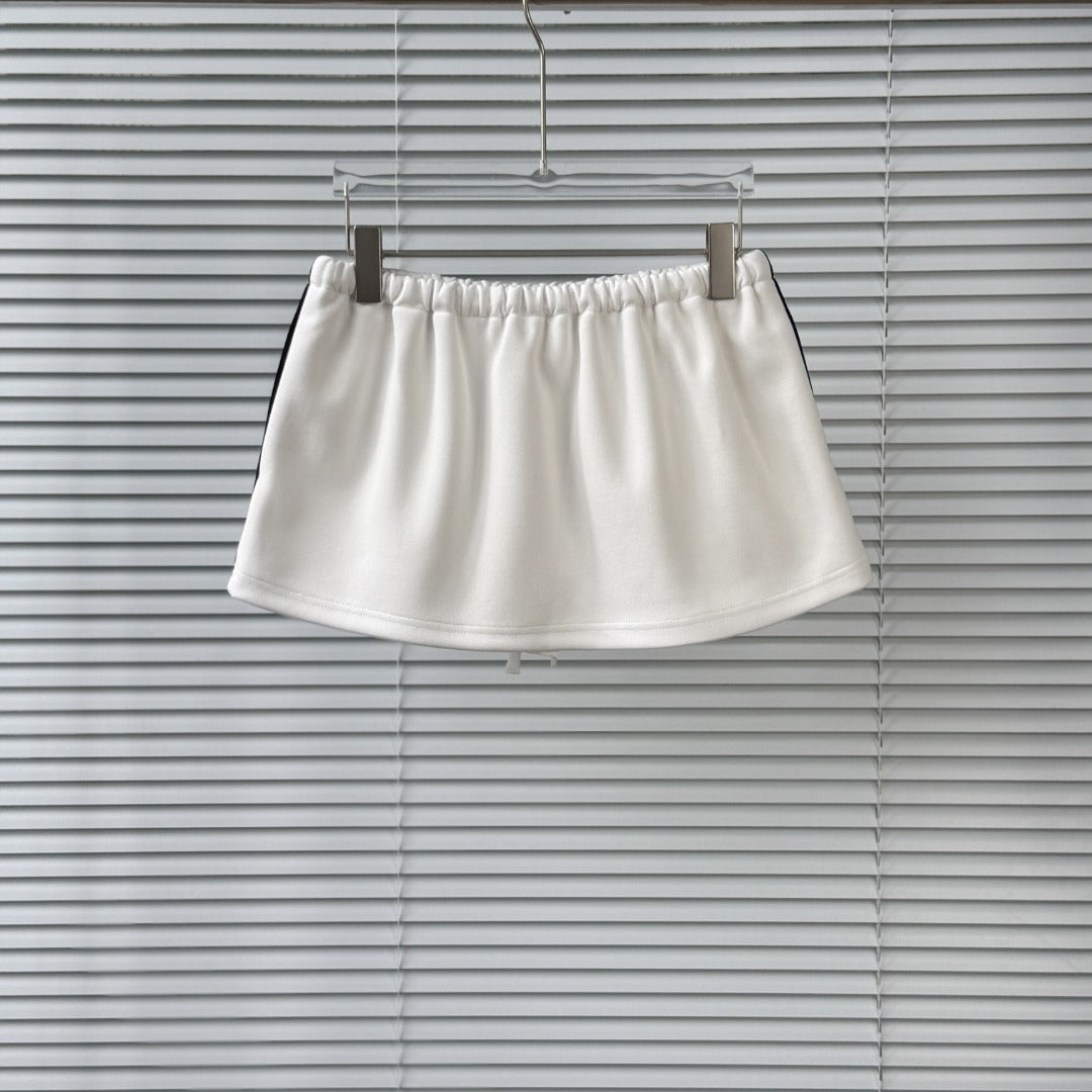 25ss Space cotton drawstring sports mini skirt