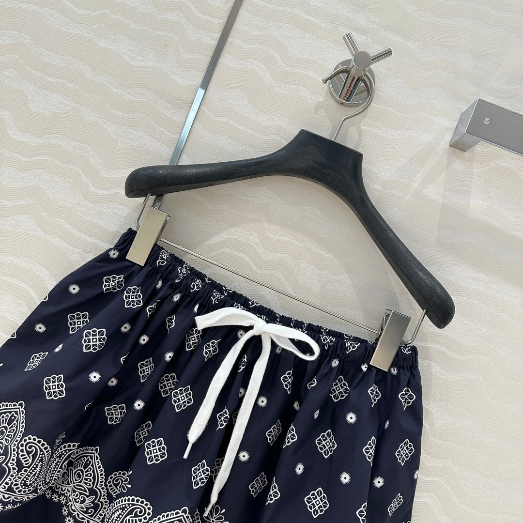 25ss Vacation style, elastic waist, short skirt