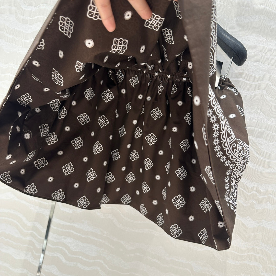 25ss Vacation style, elastic waist, short skirt