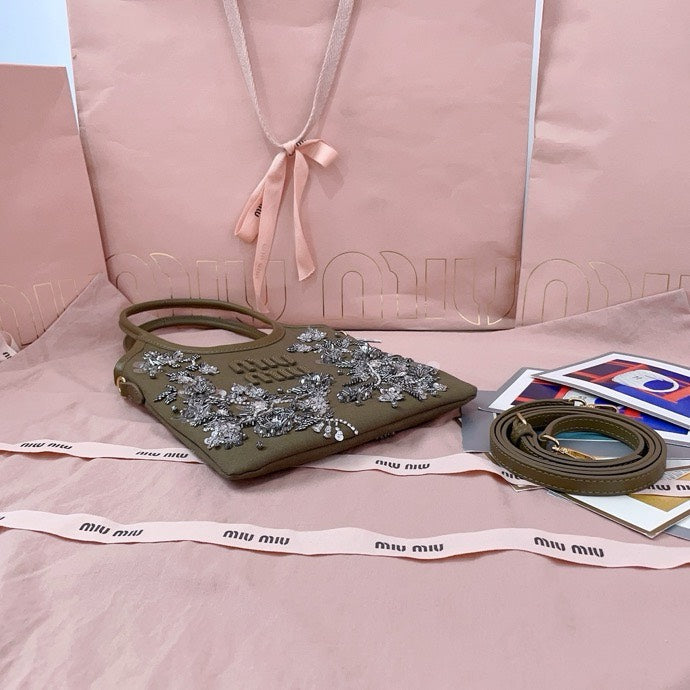 25ss New nail bead embroidery ivy bag