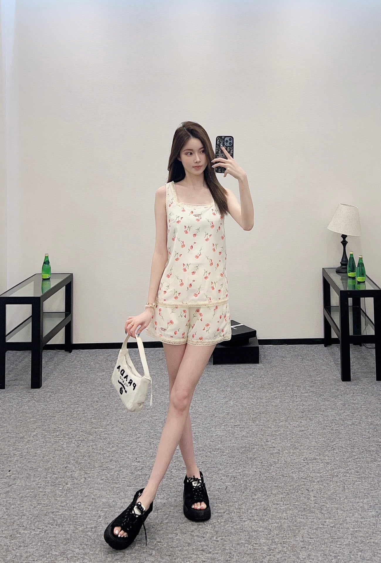 2025 Summer New Floral Vest Shorts Set