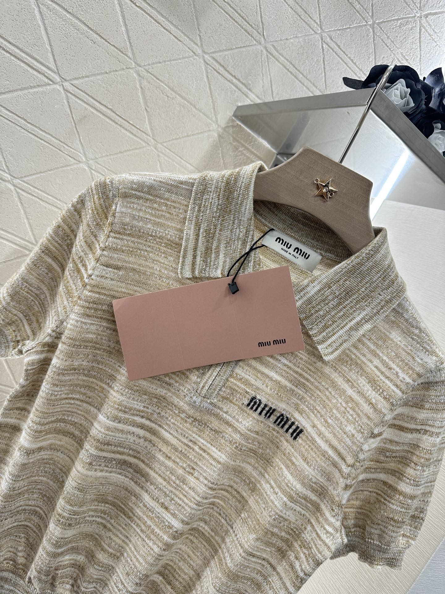 2025 Summer New Half-open Lapel Knitted Short Sleeves