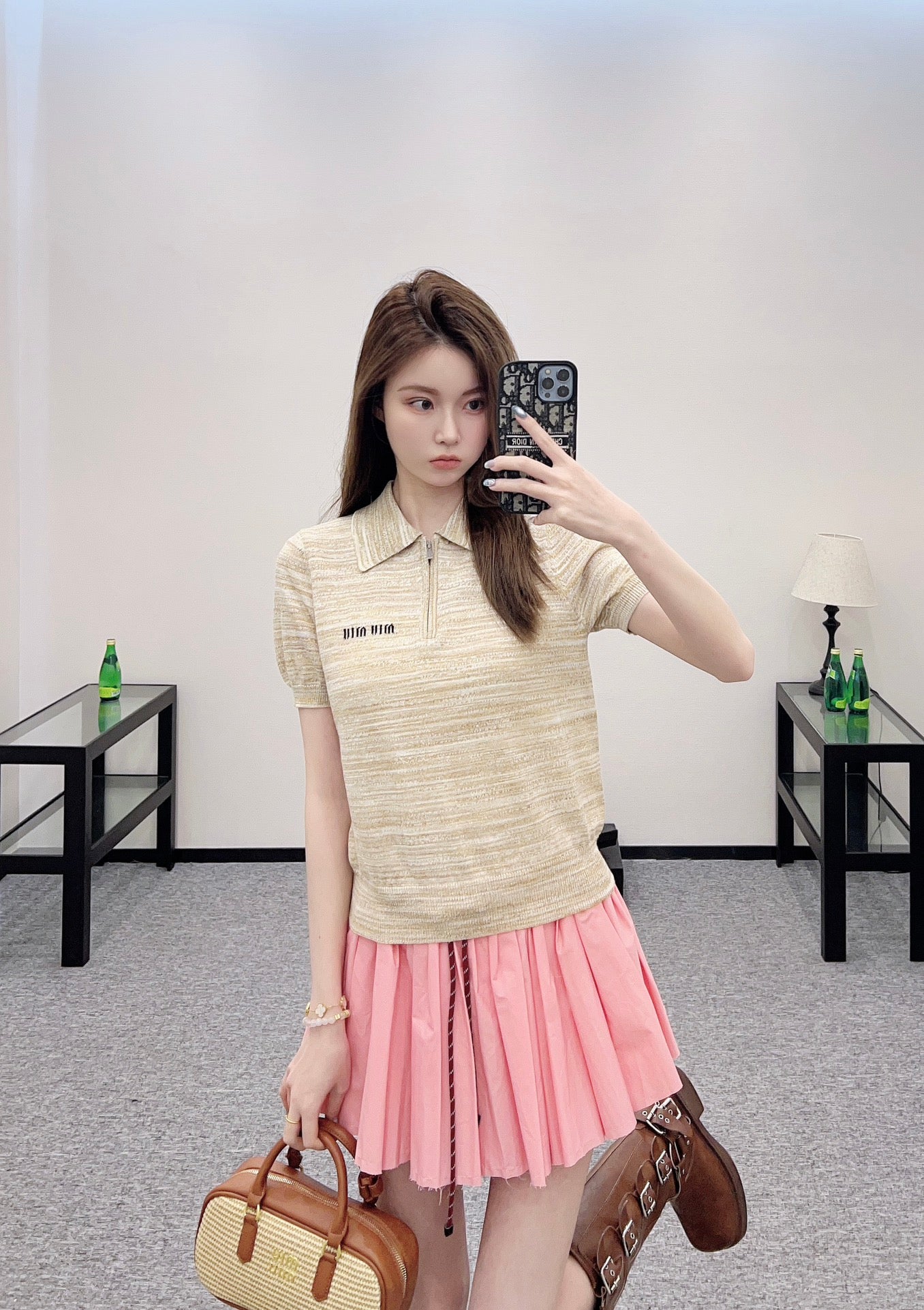 2025 Summer New Half-open Lapel Knitted Short Sleeves