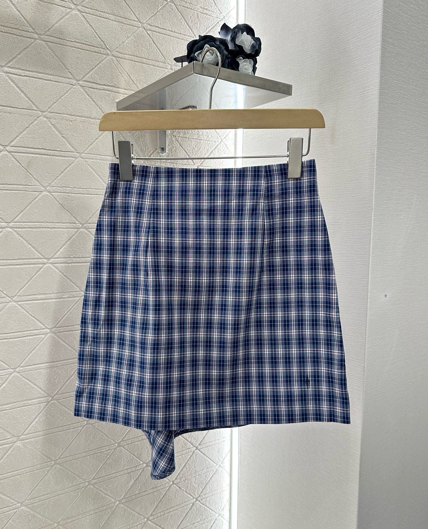 2025 Summer New Plaid Tube Top Miniskirt Set