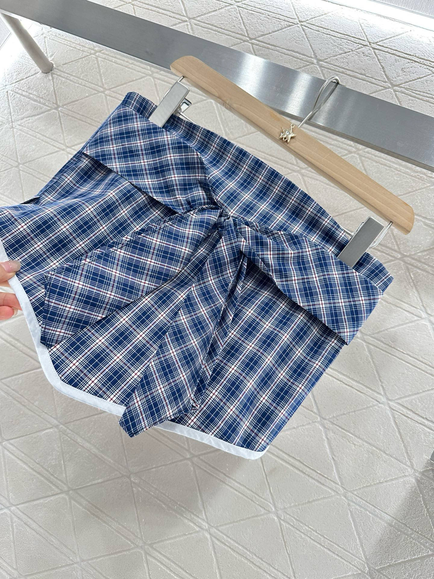 2025 Summer New Plaid Tube Top Miniskirt Set