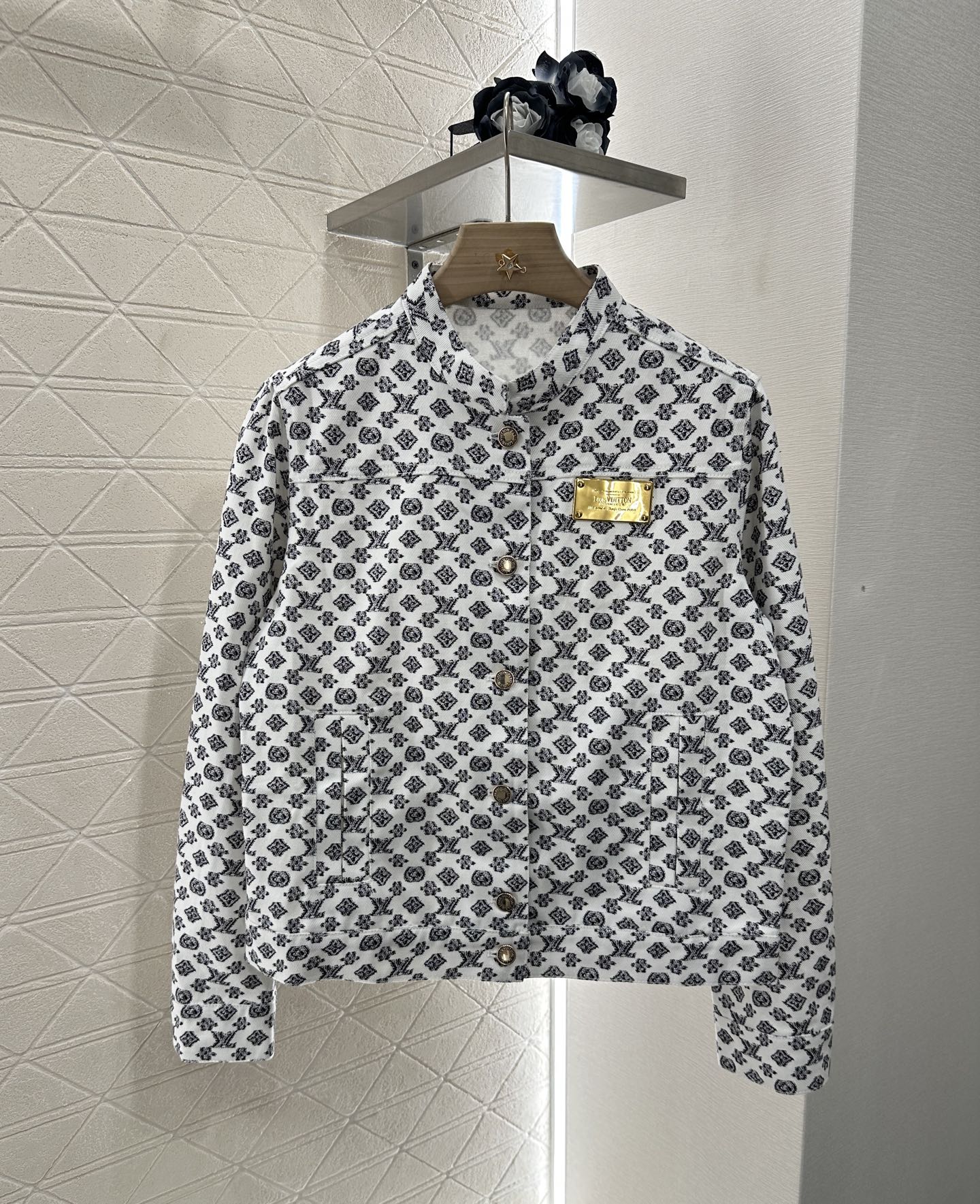 2025 Summer New Printed Denim Jacket Coat Short Skirt Suit