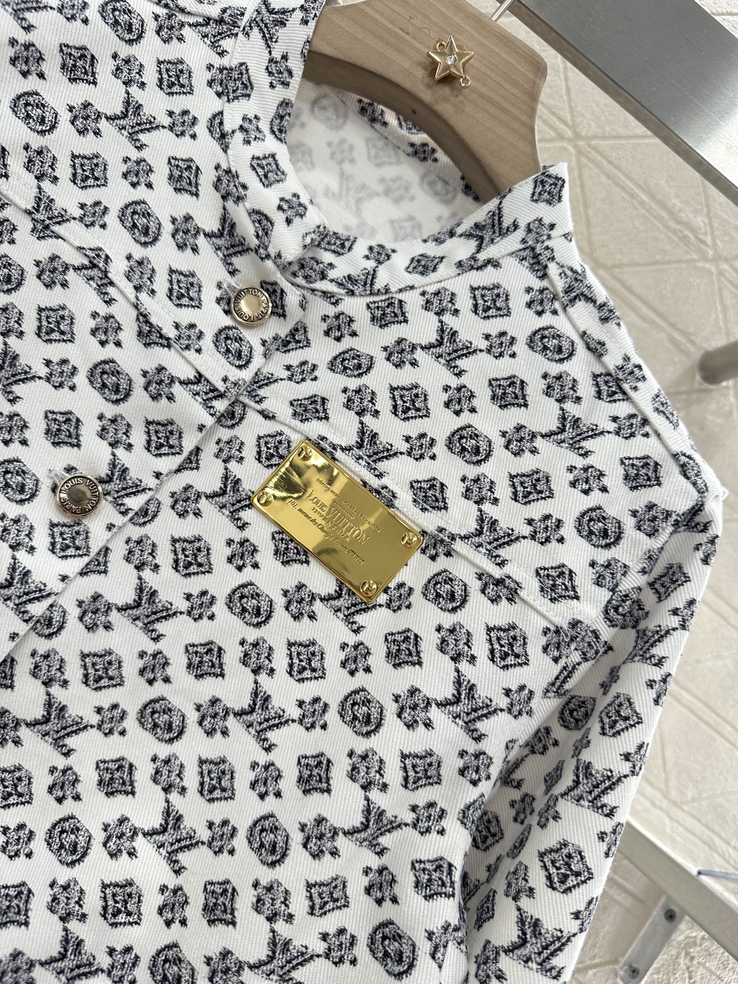 2025 Summer New Printed Denim Jacket Coat Short Skirt Suit