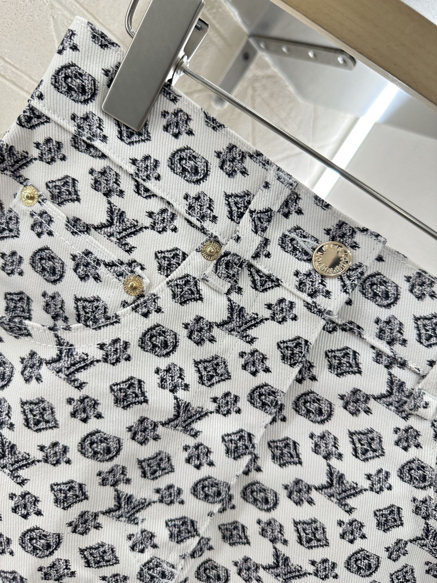 2025 Summer New Printed Denim Jacket Coat Short Skirt Suit