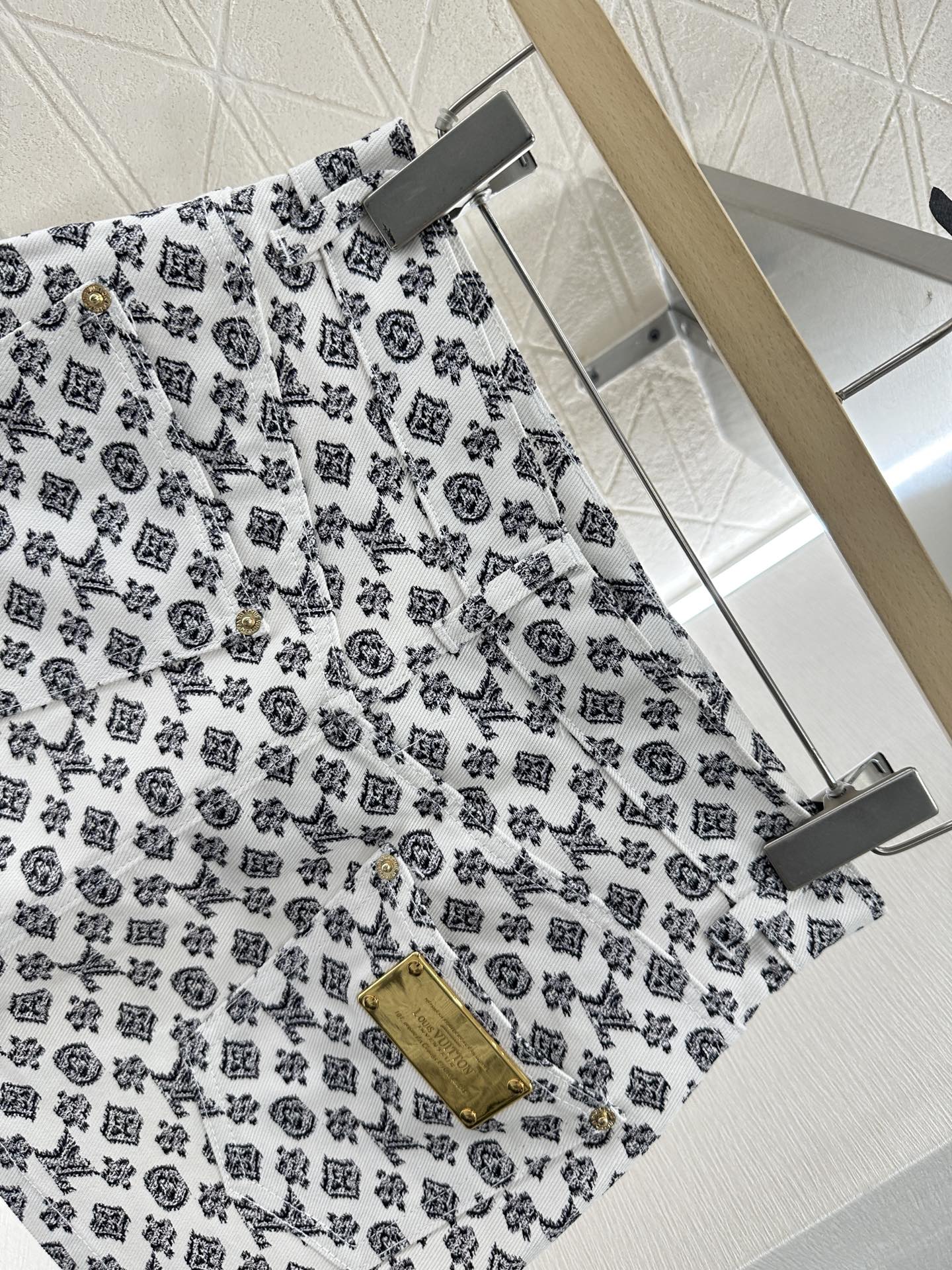 2025 Summer New Printed Denim Jacket Coat Short Skirt Suit