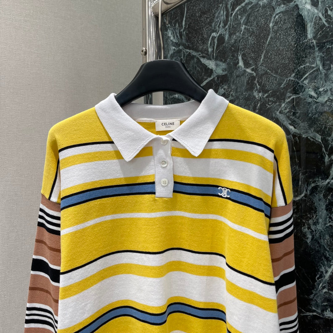 25 Early Autumn New Contrast Striped Long Sleeve Top