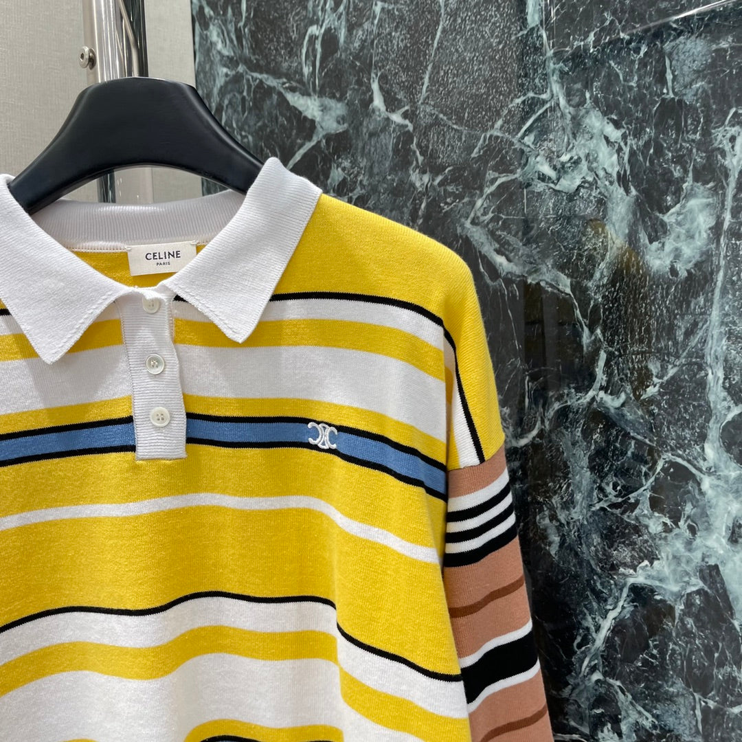 25 Early Autumn New Contrast Striped Long Sleeve Top