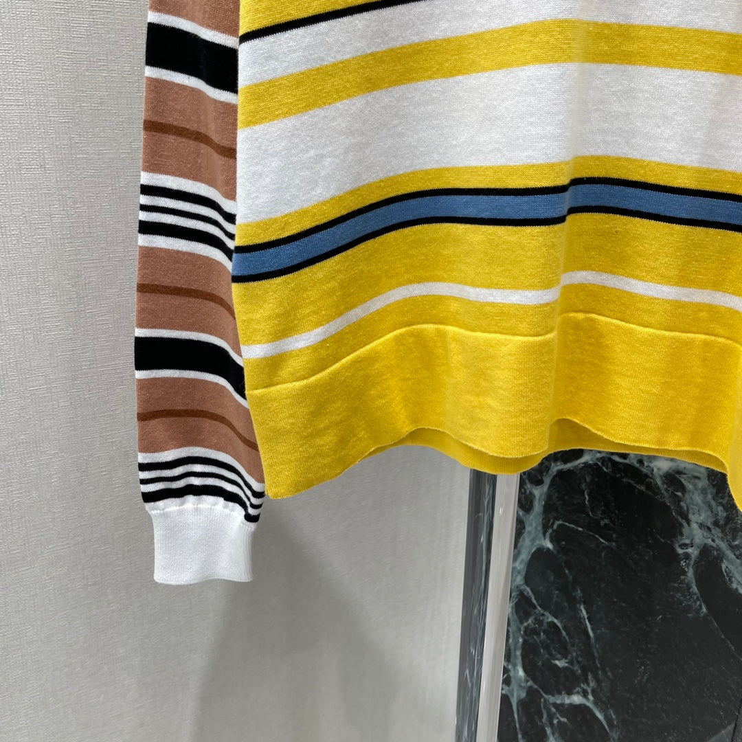 25 Early Autumn New Contrast Striped Long Sleeve Top