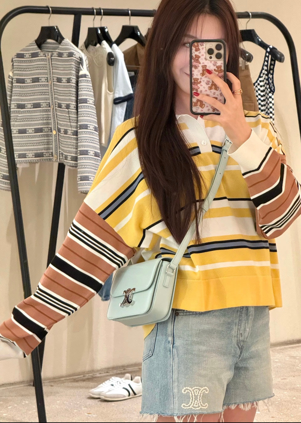 25 Early Autumn New Contrast Striped Long Sleeve Top