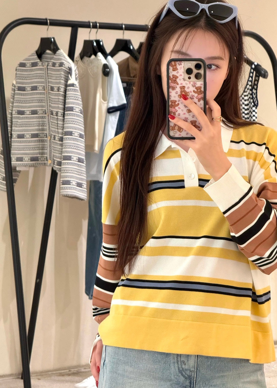 25 Early Autumn New Contrast Striped Long Sleeve Top
