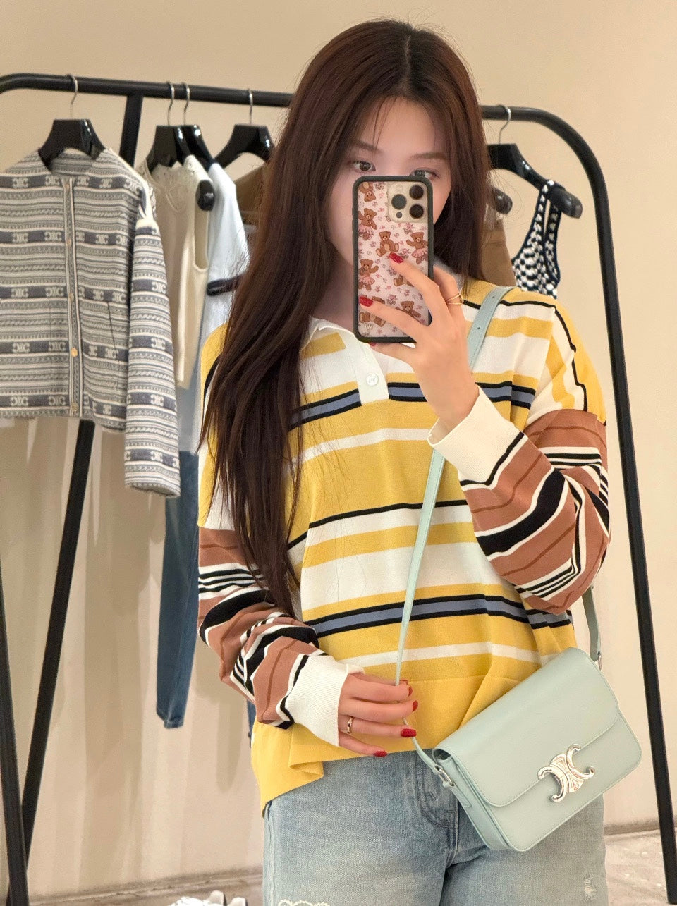 25 Early Autumn New Contrast Striped Long Sleeve Top