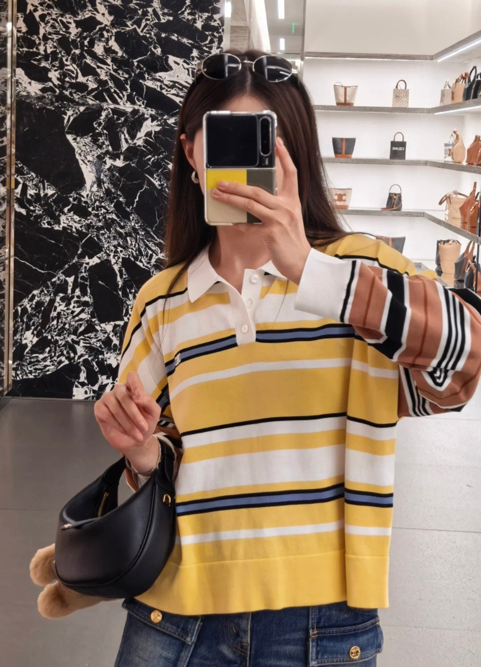 25 Early Autumn New Contrast Striped Long Sleeve Top