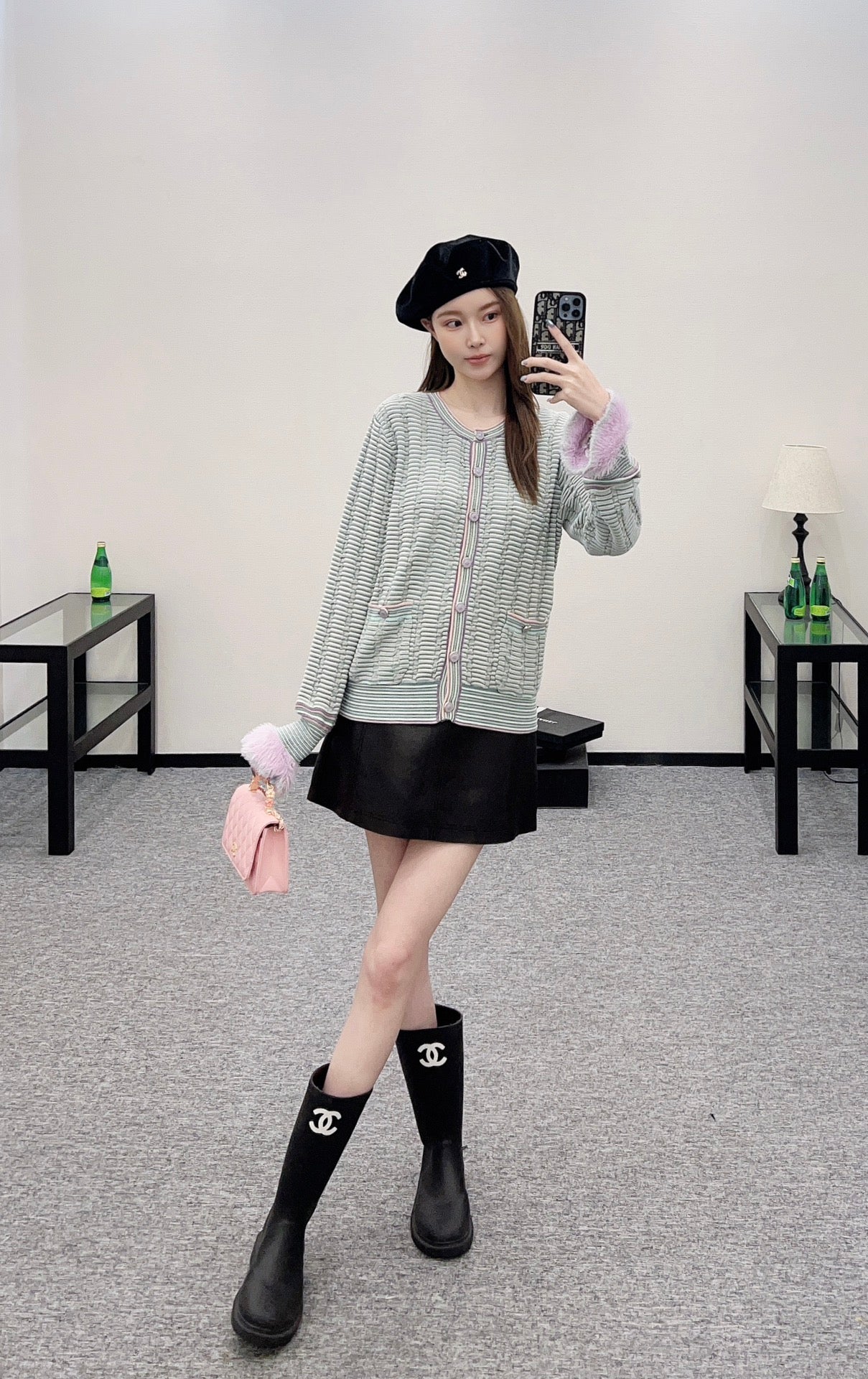 2025 Autumn New Striped knitted cardigan