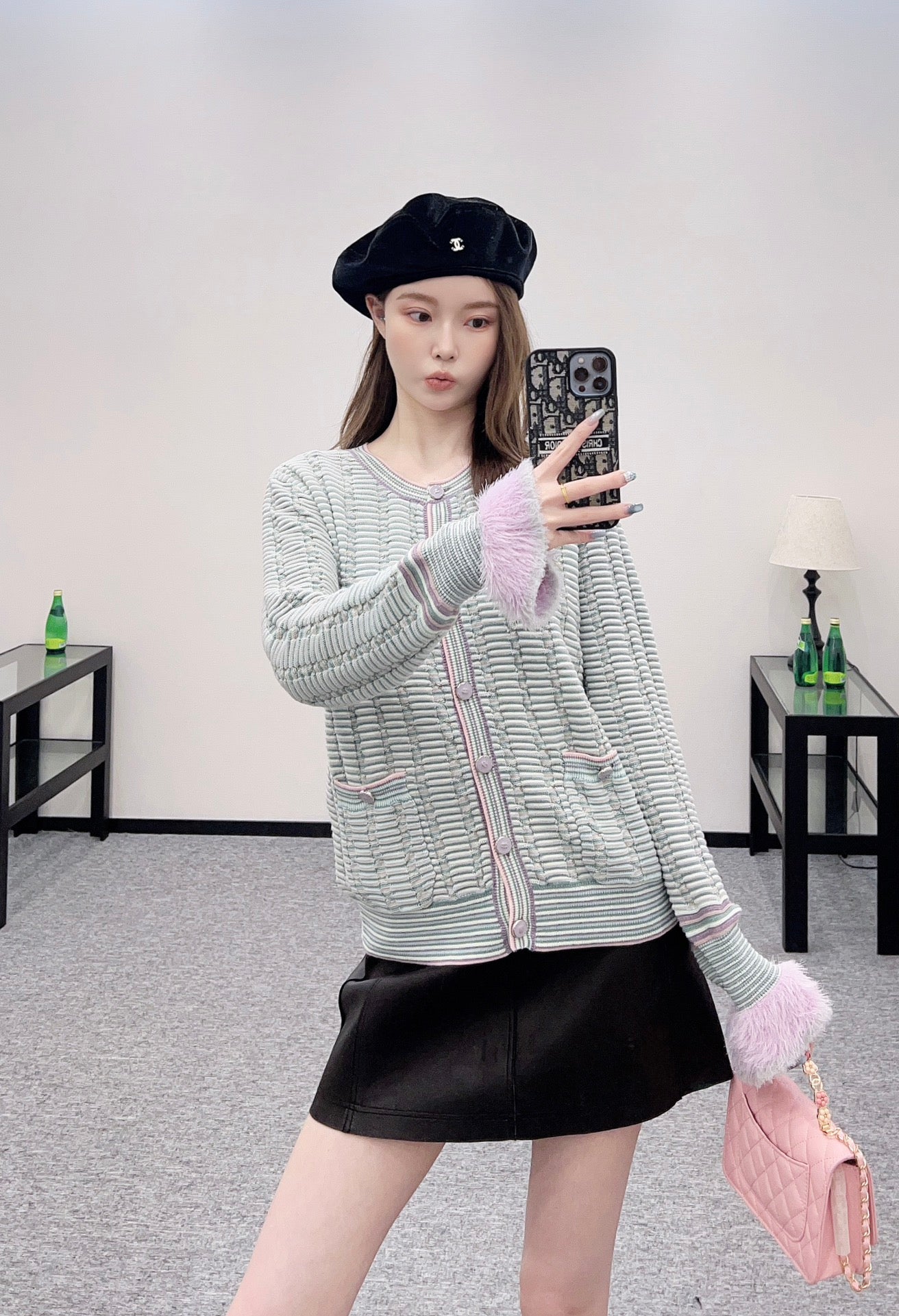2025 Autumn New Striped knitted cardigan