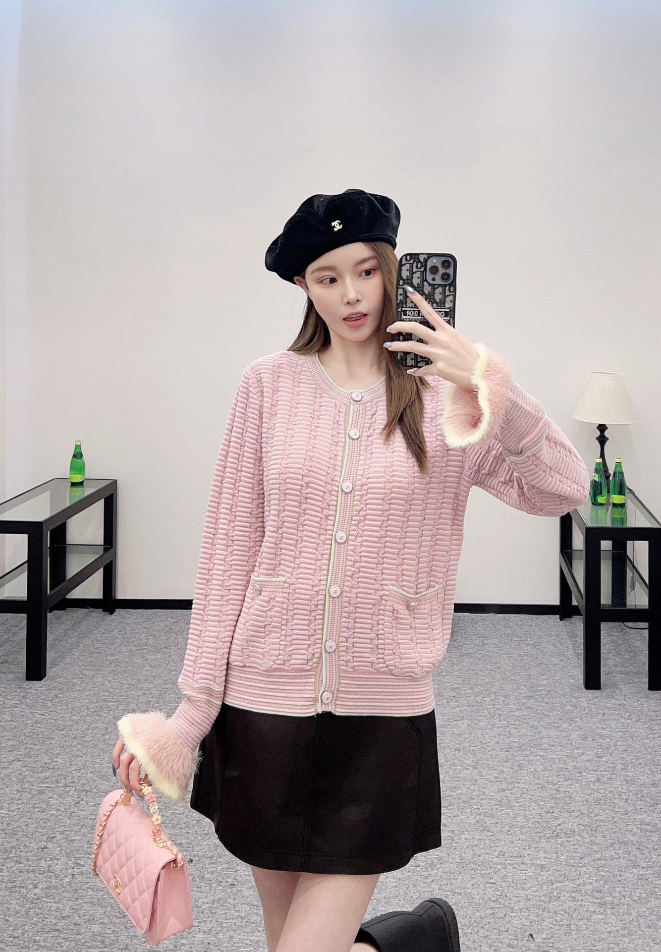 2025 Autumn New Striped knitted cardigan