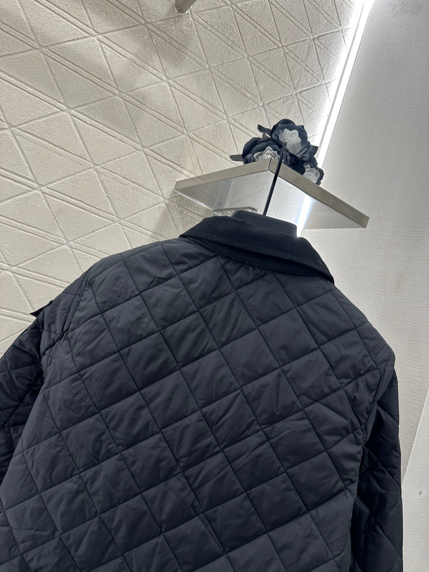 2025 Autumn New Arrival Diamond Lapel Down Cotton Jacket