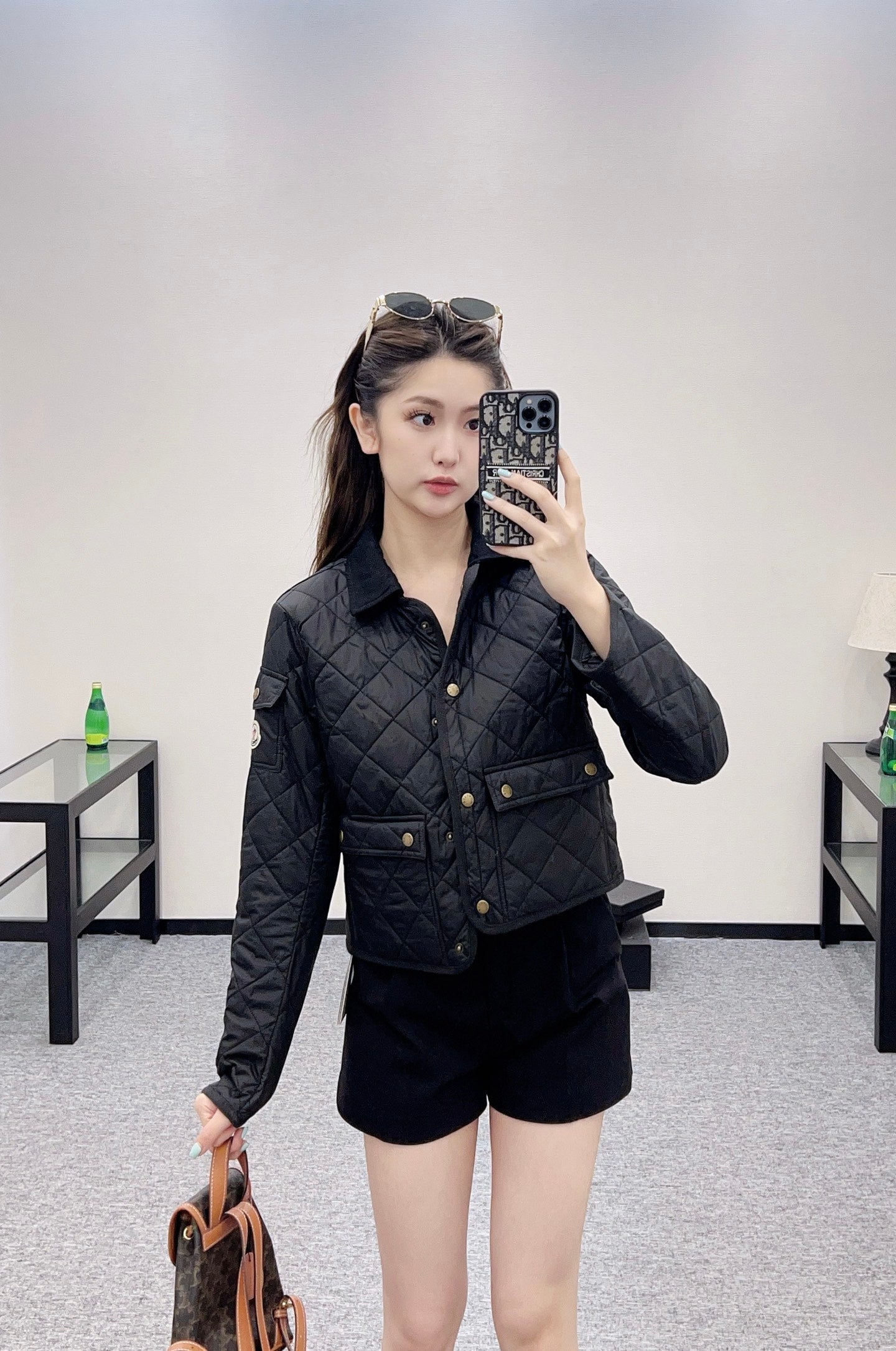 2025 Autumn New Arrival Diamond Lapel Down Cotton Jacket