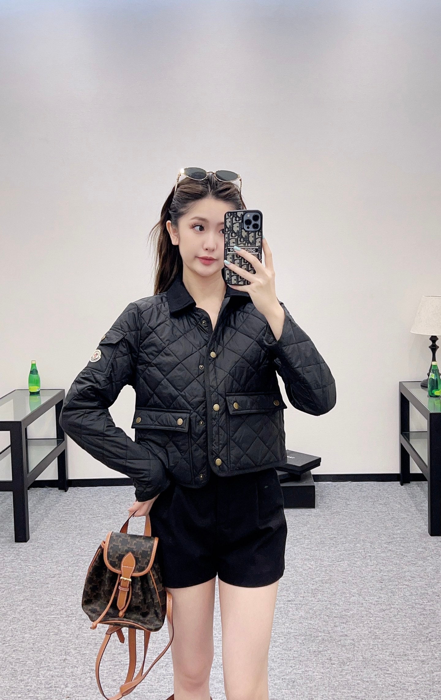 2025 Autumn New Arrival Diamond Lapel Down Cotton Jacket