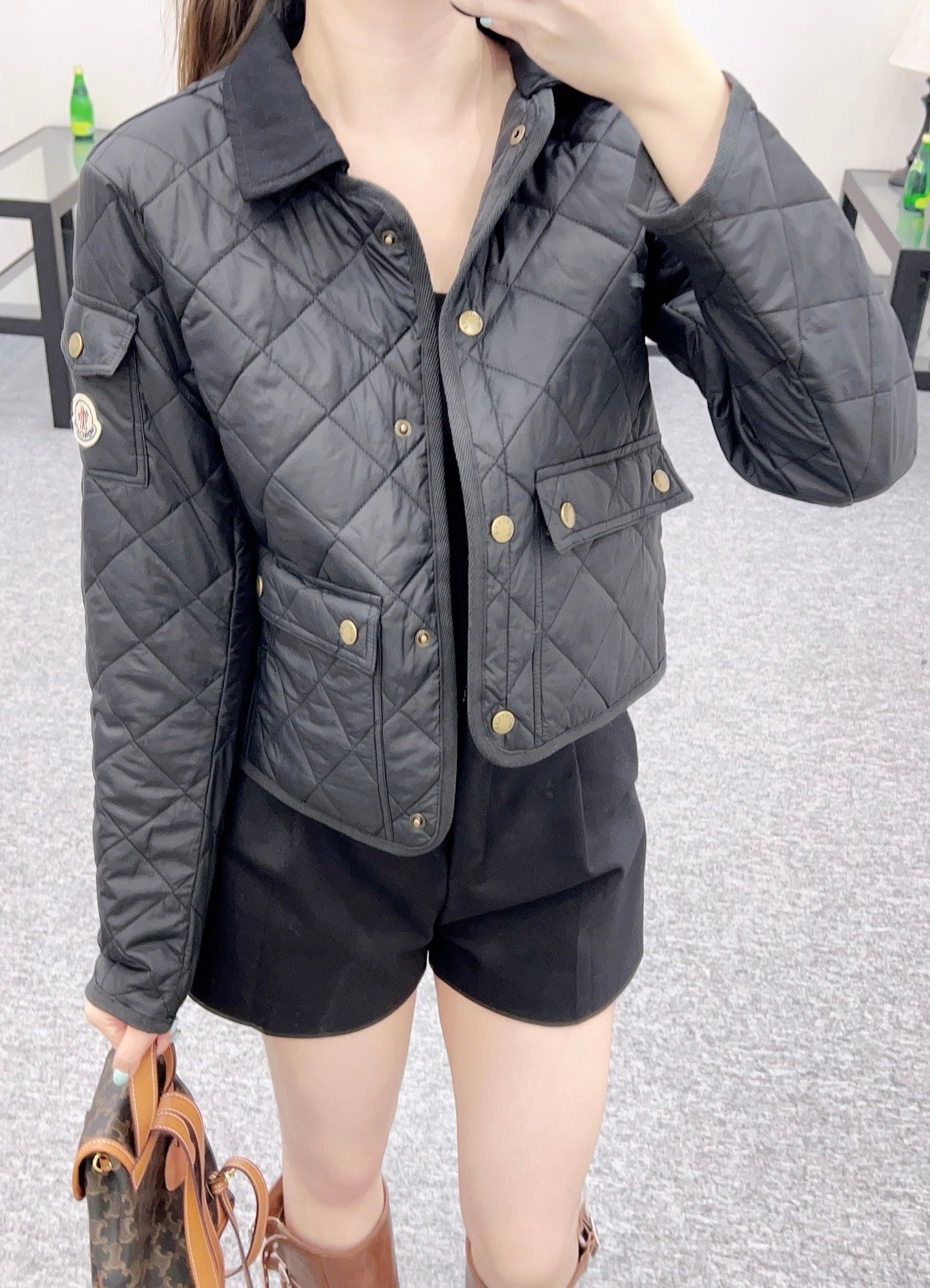 2025 Autumn New Arrival Diamond Lapel Down Cotton Jacket