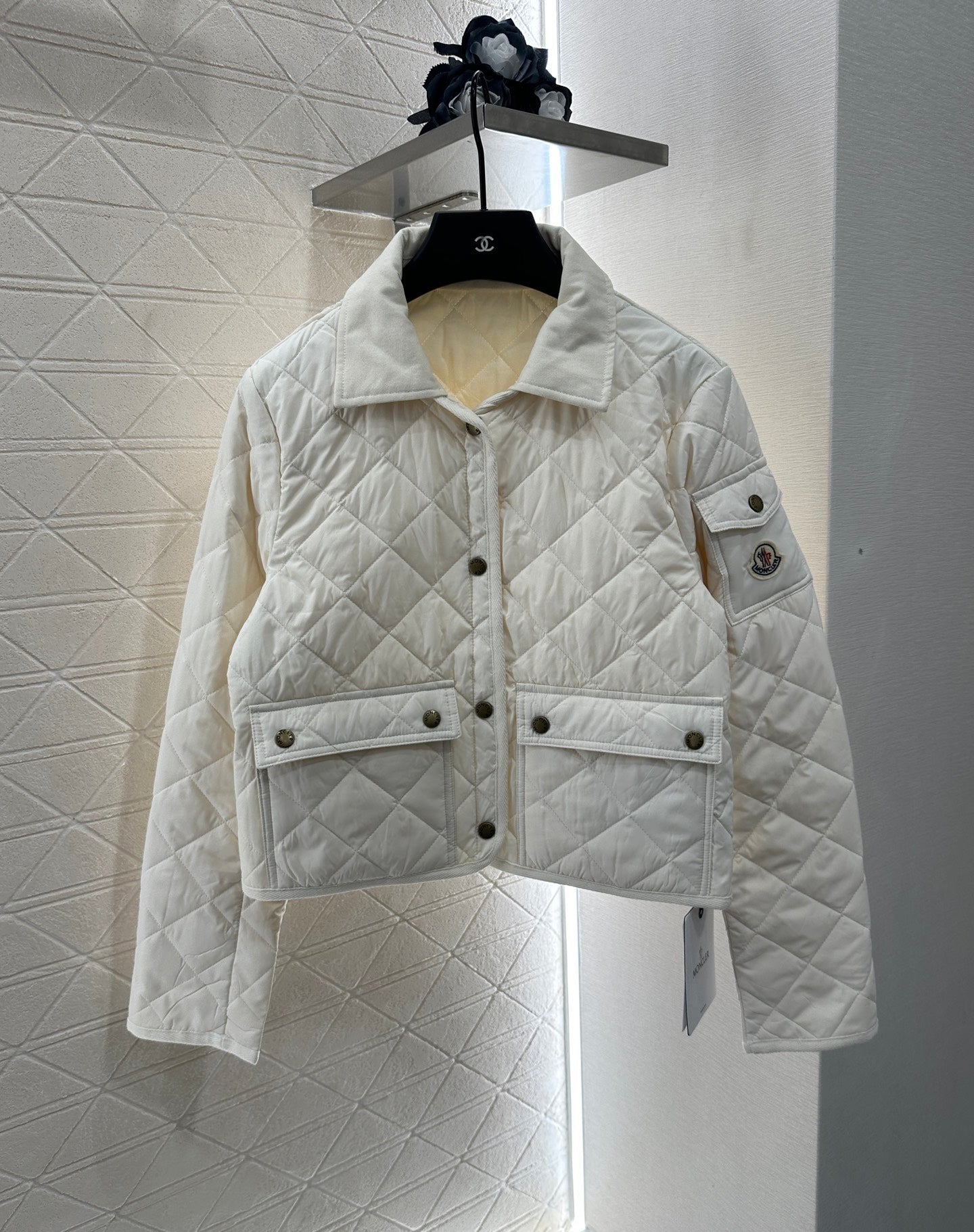 2025 Autumn New Arrival Diamond Lapel Down Cotton Jacket