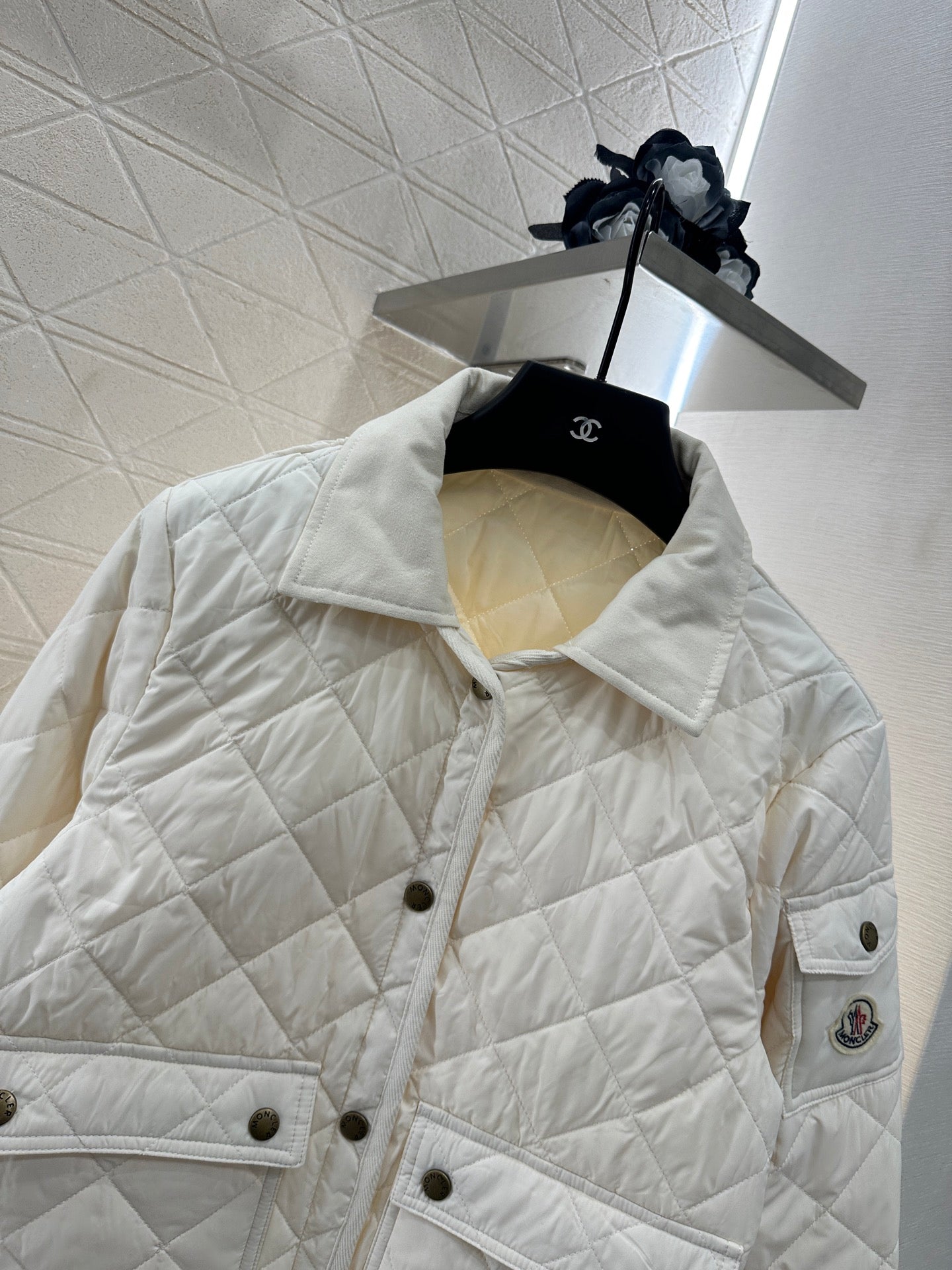 2025 Autumn New Arrival Diamond Lapel Down Cotton Jacket