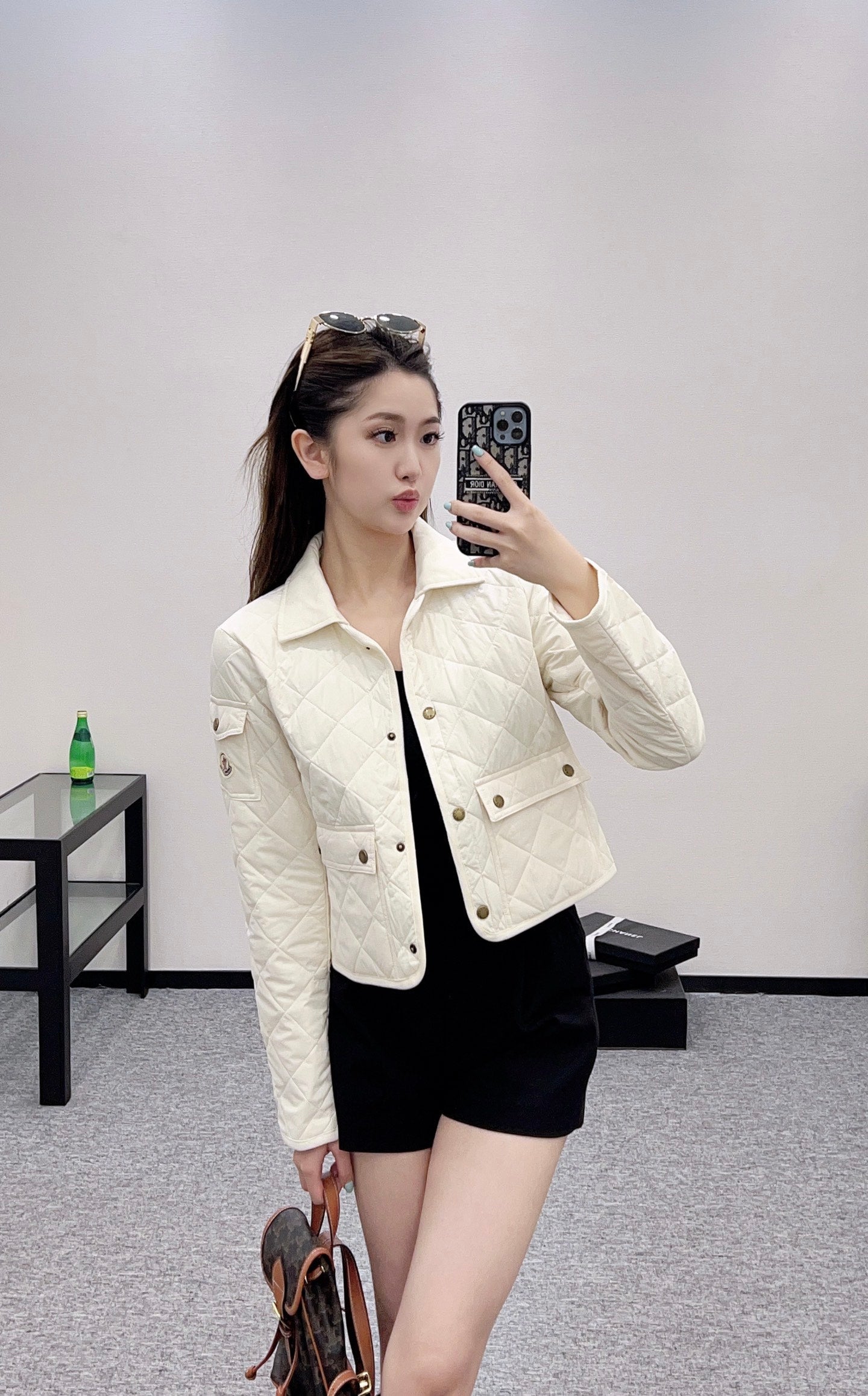 2025 Autumn New Arrival Diamond Lapel Down Cotton Jacket